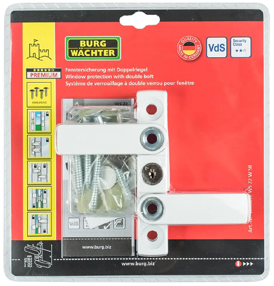 Burg Wächter Fenstersicherung WS 22 weiß