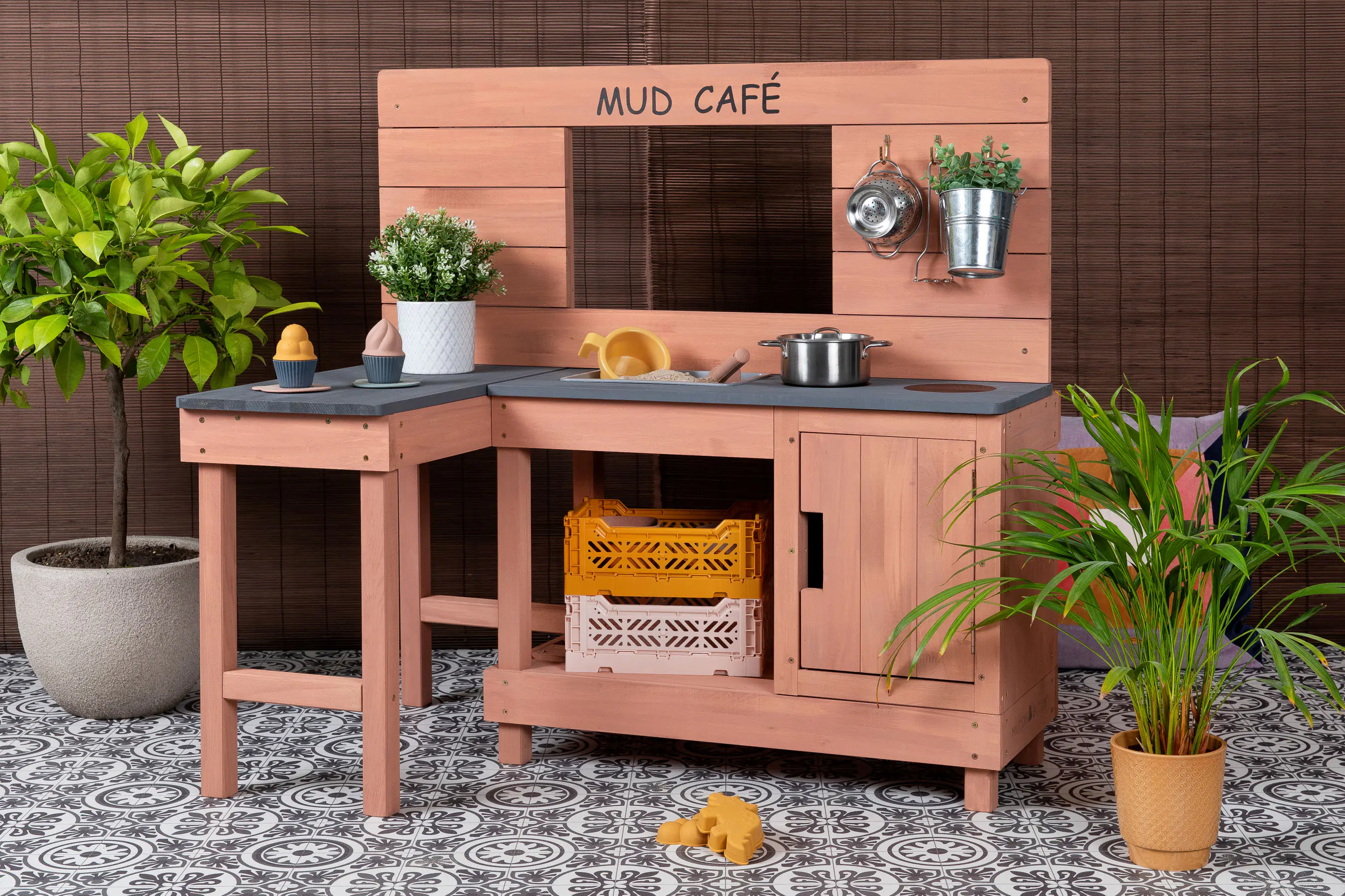 Muddy Buddy Matschküche Coffee Corner puderrosa 100 x 60 x 95 cm