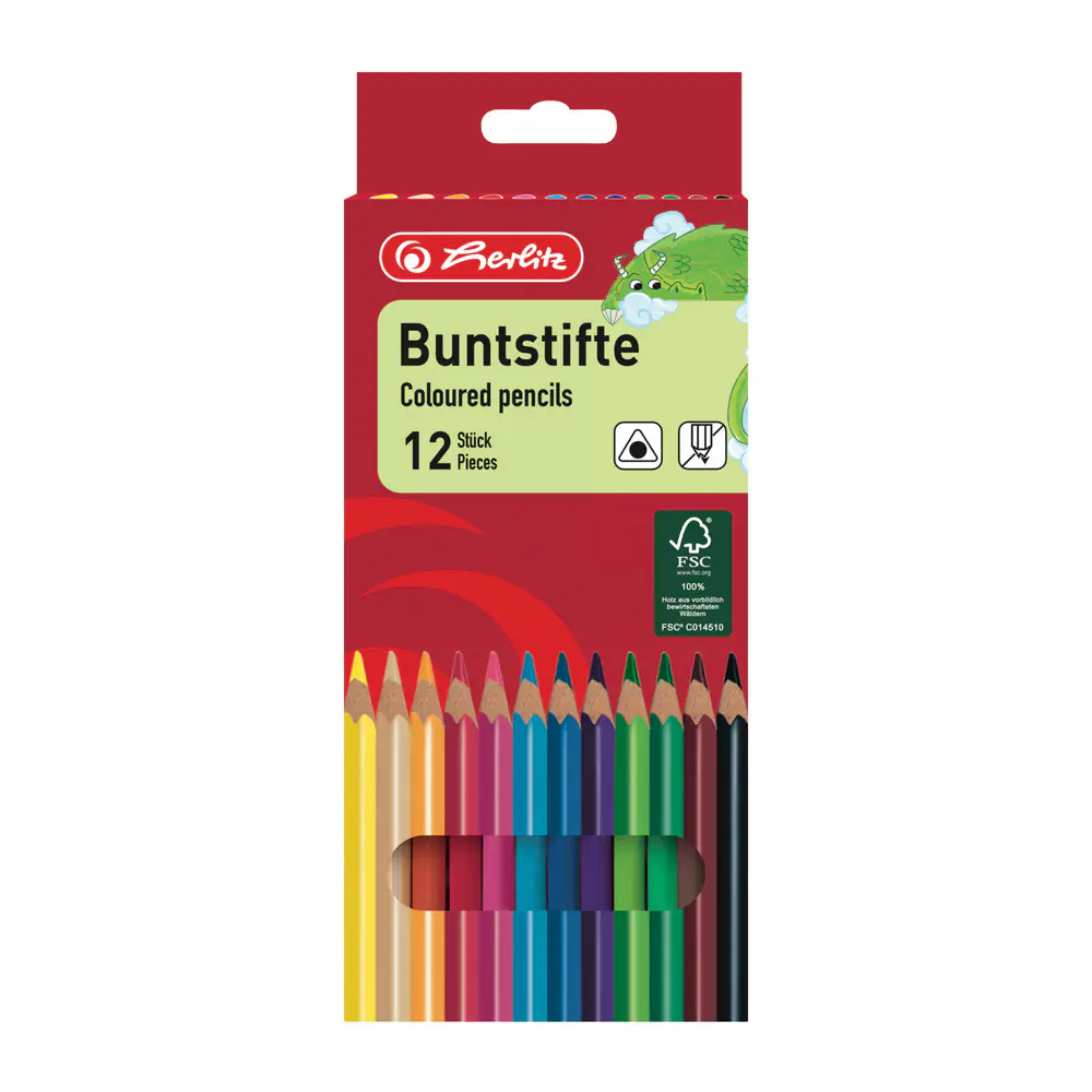 herlitz Dreikantbuntstifte lackiert 12er Set