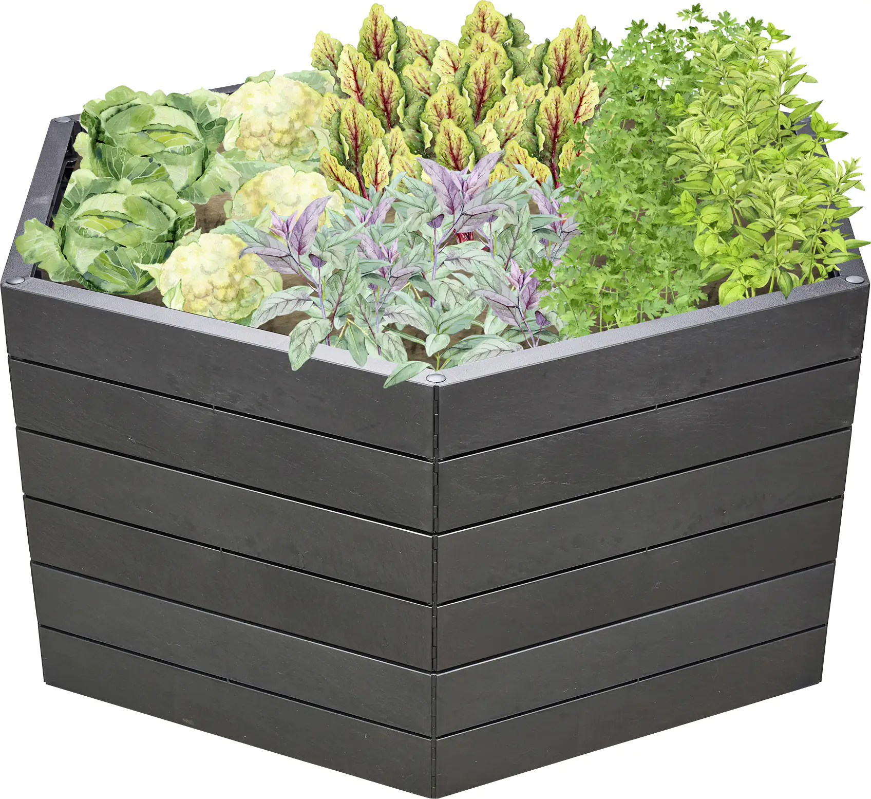 Garantia Hochbeet Ergo XL 75 125 x 145 x 75 cm, stone, Flora Wassersystem