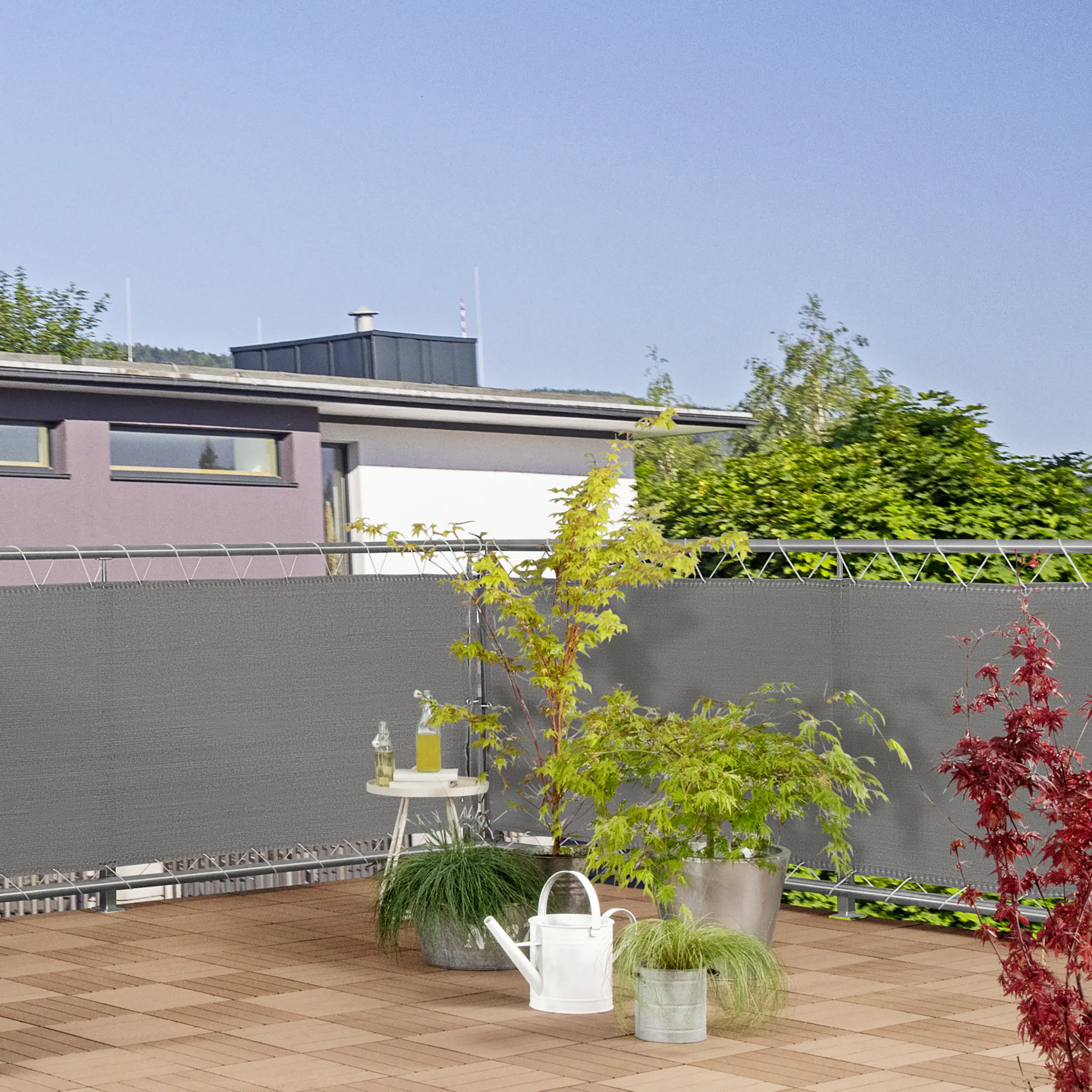 Windhager Balkonsichtschutz Sylt 0,9 x 5 m uni-grau