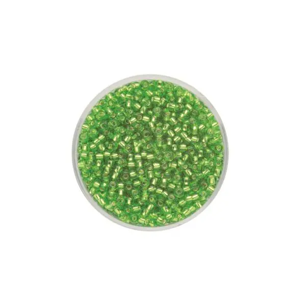 Glorex Rocailles Silbereinzug 2,6 mm 17 g, lindgrün