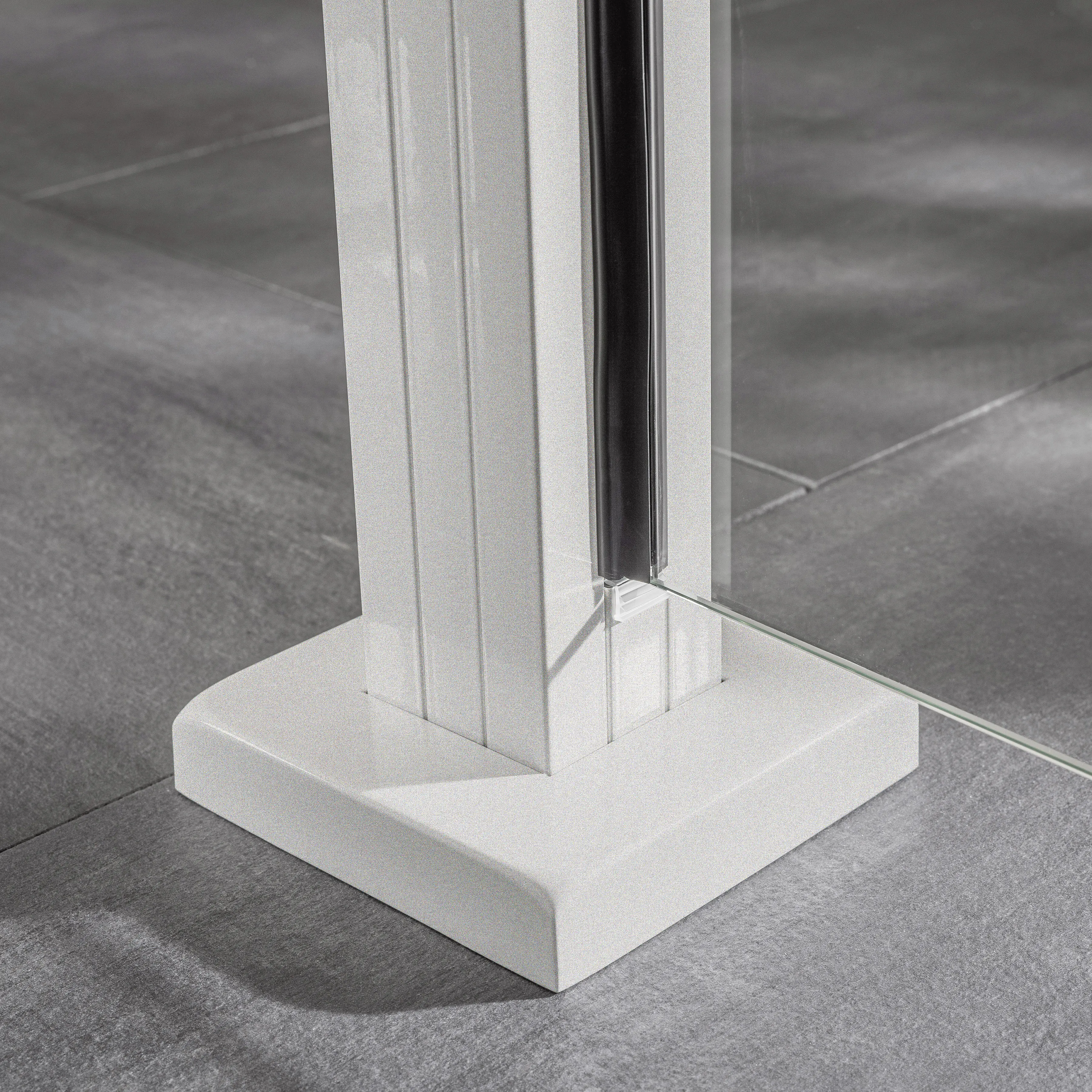 Ambiente Glaszaun Erweiterungsset Klarglas mit Siebdruck 187 x 124,2 cm weiß