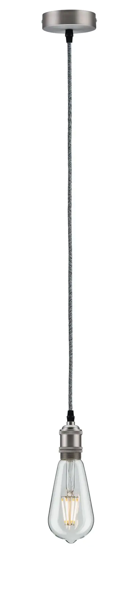 Paulmann Pendelleuchte Neordic Eldar Grau/Nickel gebürstet E27 Metall