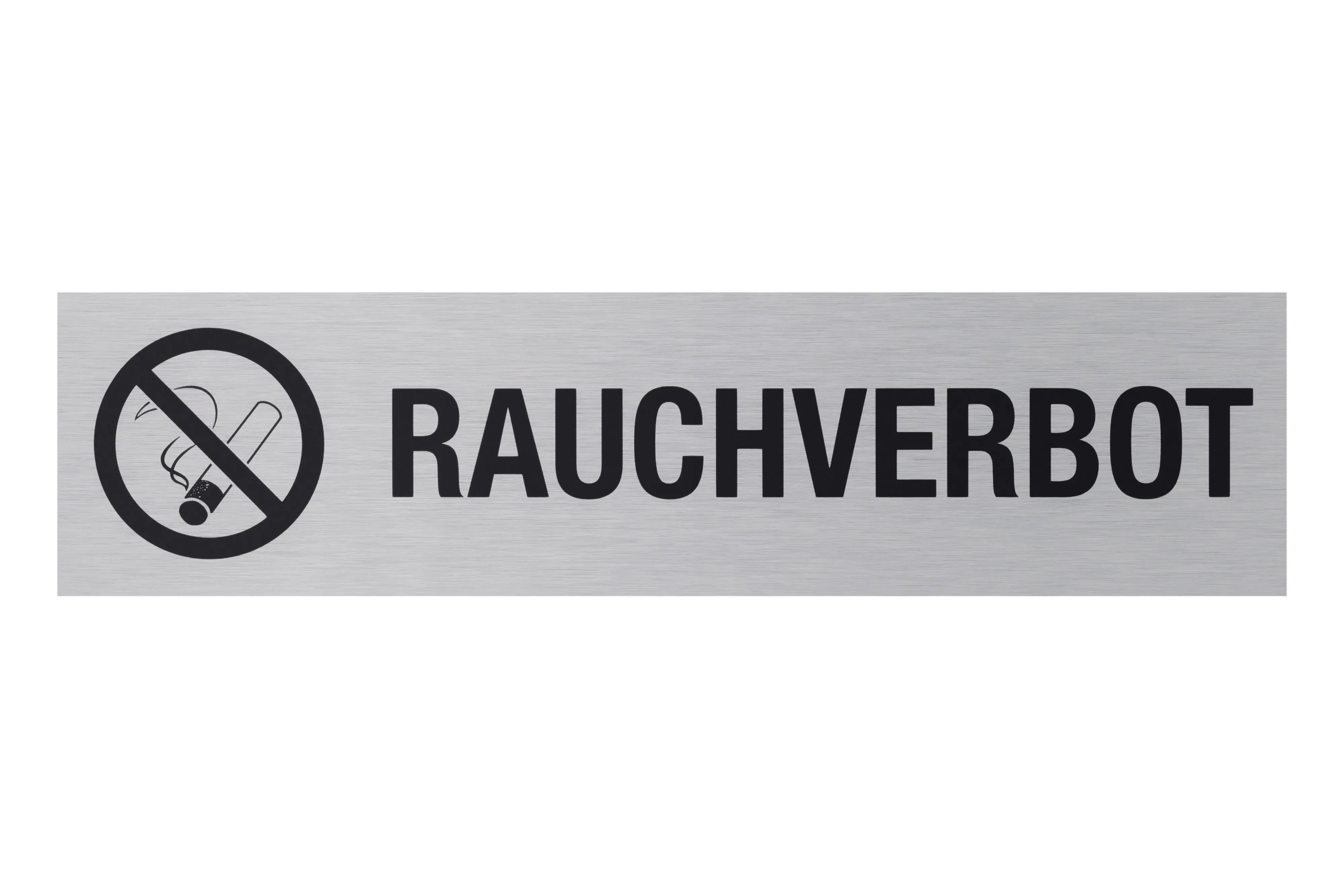 Conmetall Aufkleber Rauchverbot Aluminium 16 x 4 cm edelstahl-optik