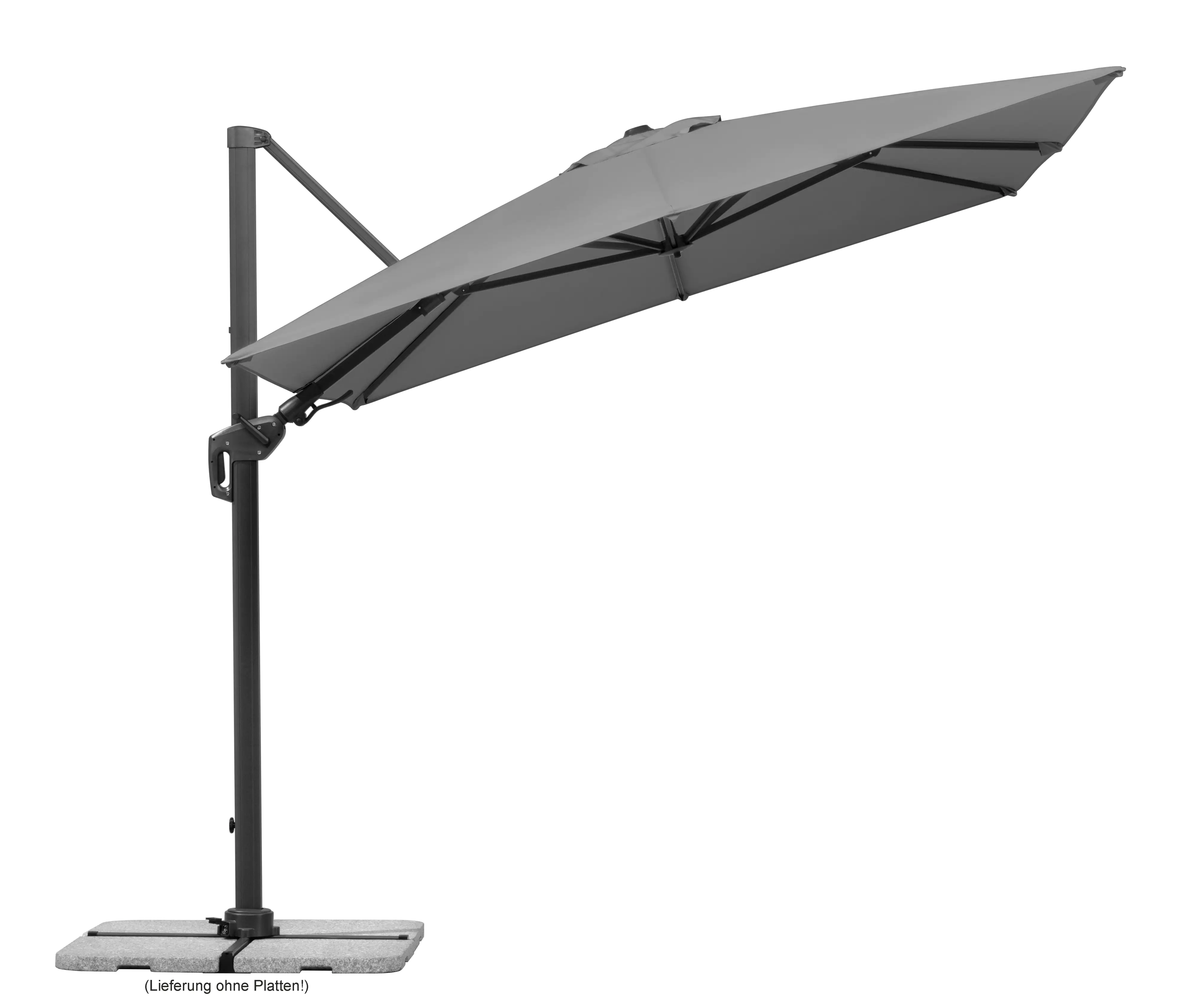 Schneider Ampelschirm Rhodos Twist anthrazit 350 x 260 cm inkl. Sonnenschirmhülle