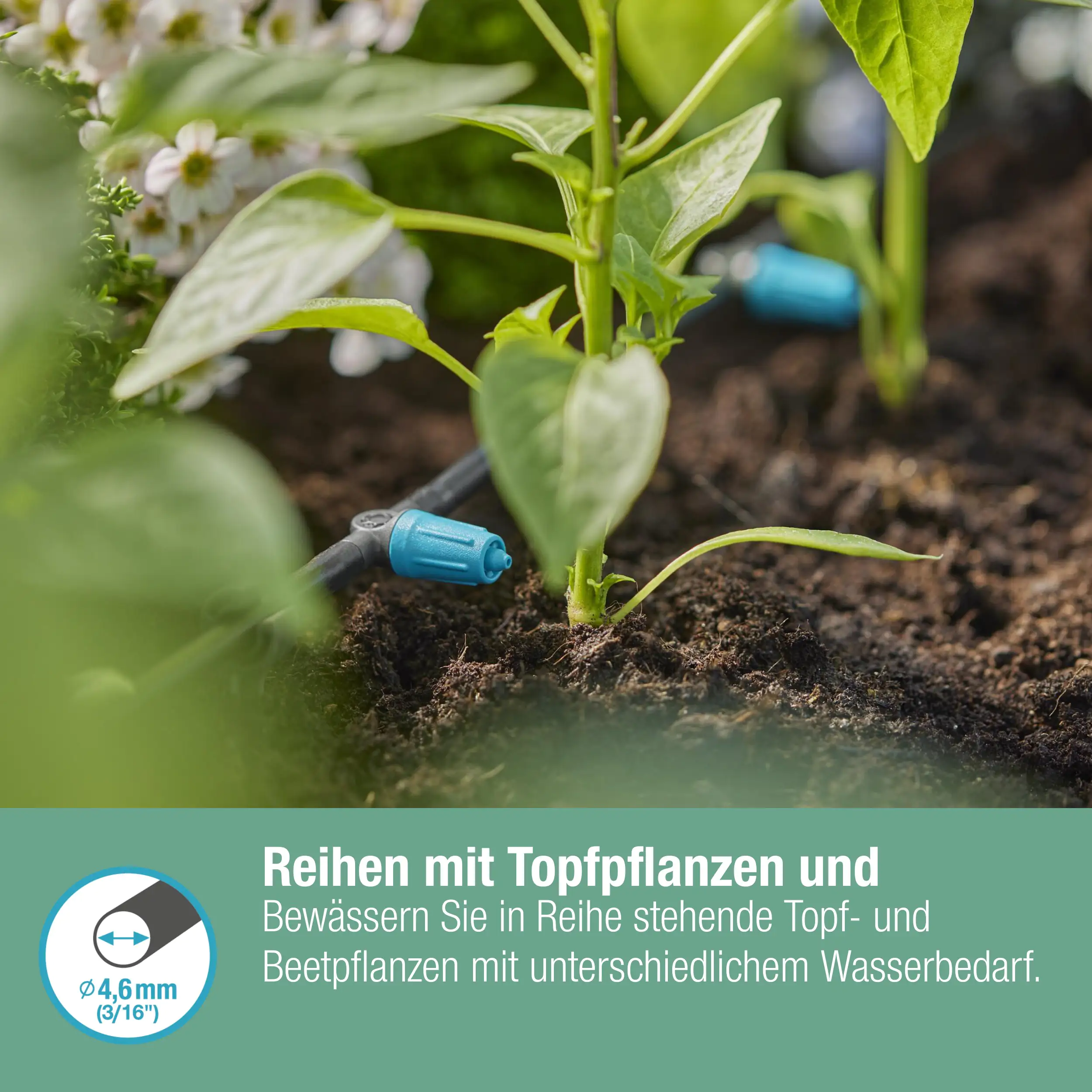 Gardena Reihentropfer, 0-15 l/h regulierbar