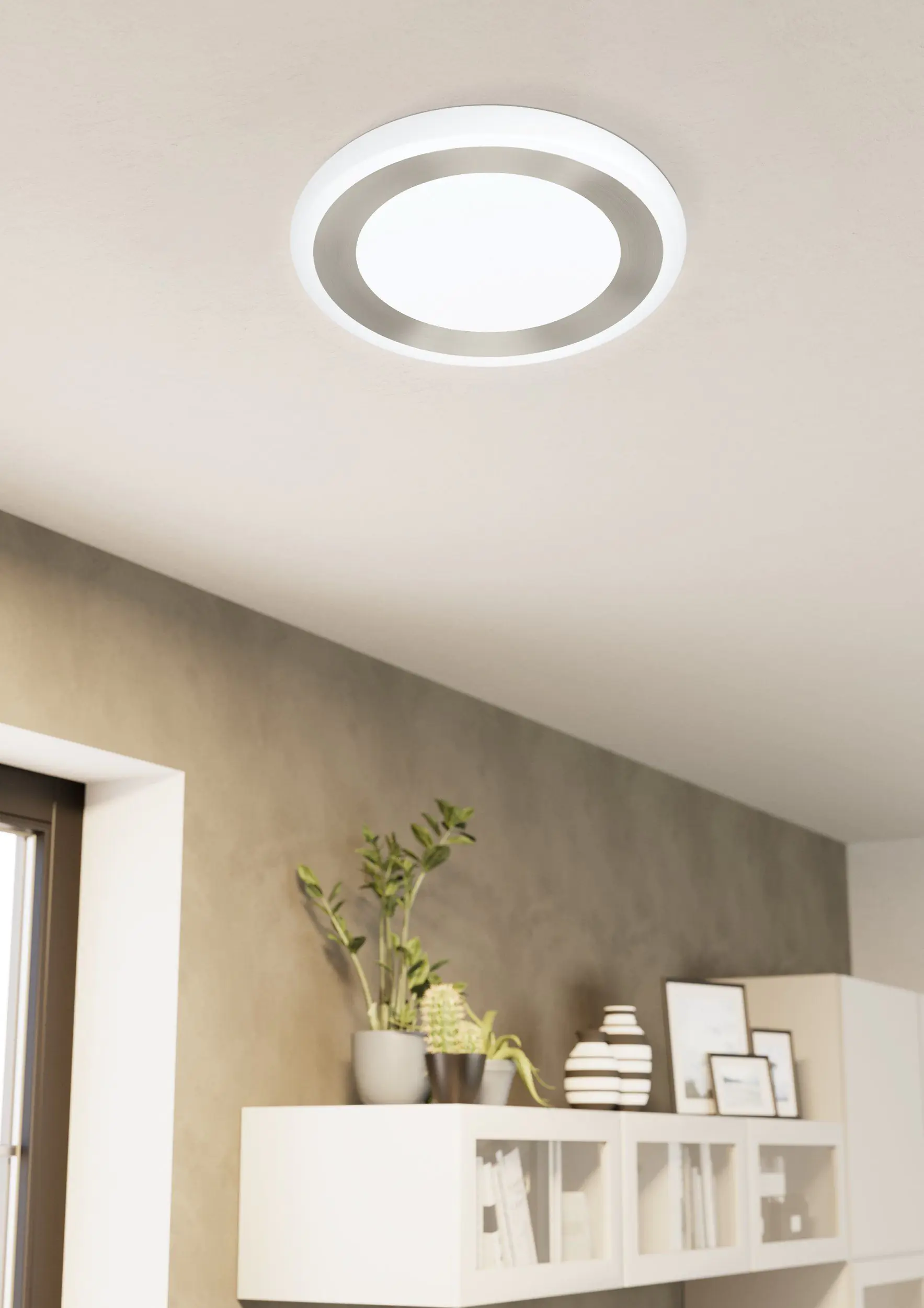 Eglo LED Deckenleuchte Ruidera weiß silber Ø 48 cm