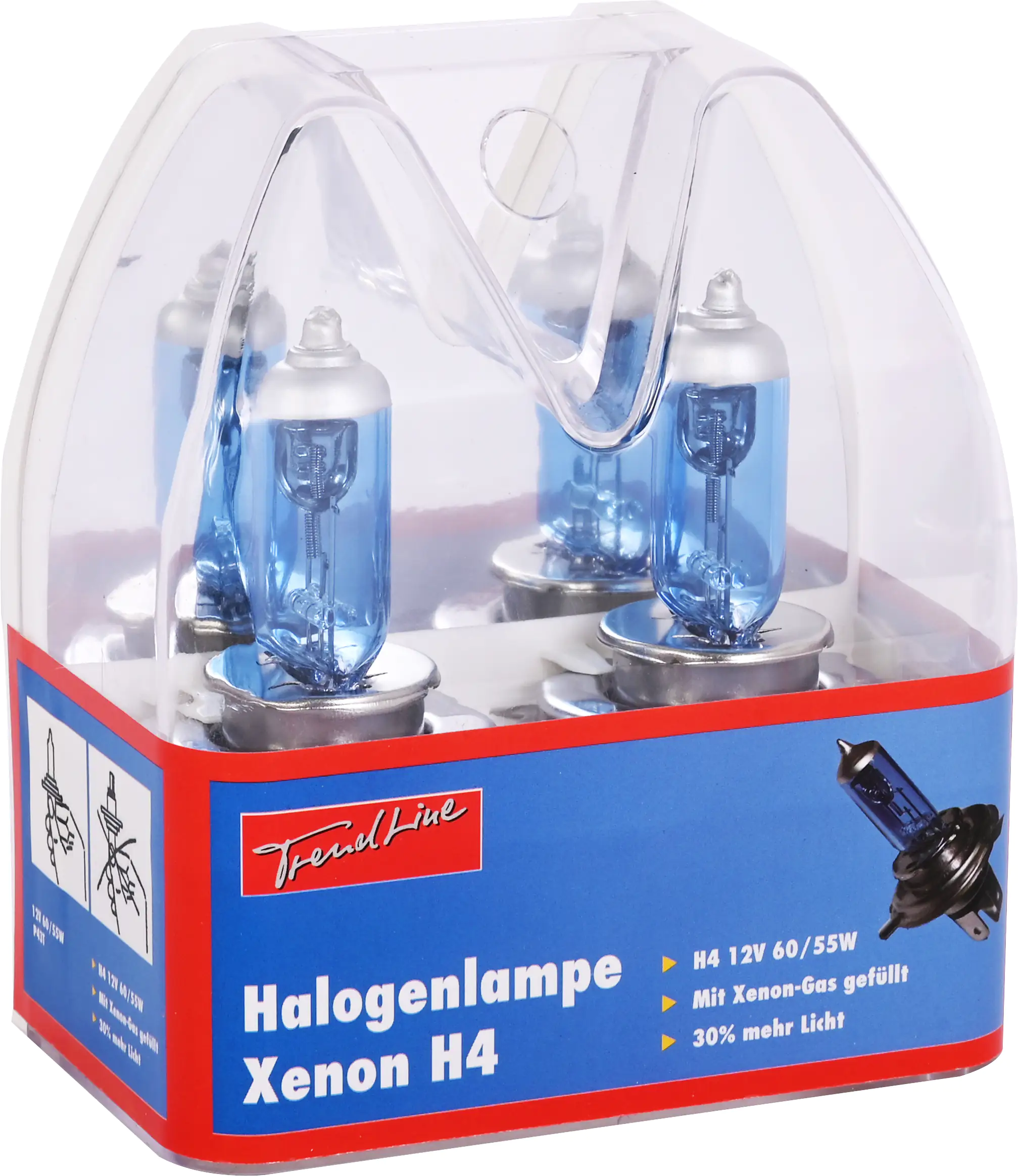 TrendLine Halogenlampe H4 2er-Set 12V 60/55W 2 Stück