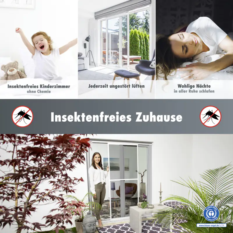 Primaster Fliegenschutz-Schiebetür 120 x 240 cm weiß/weiß kürzbar