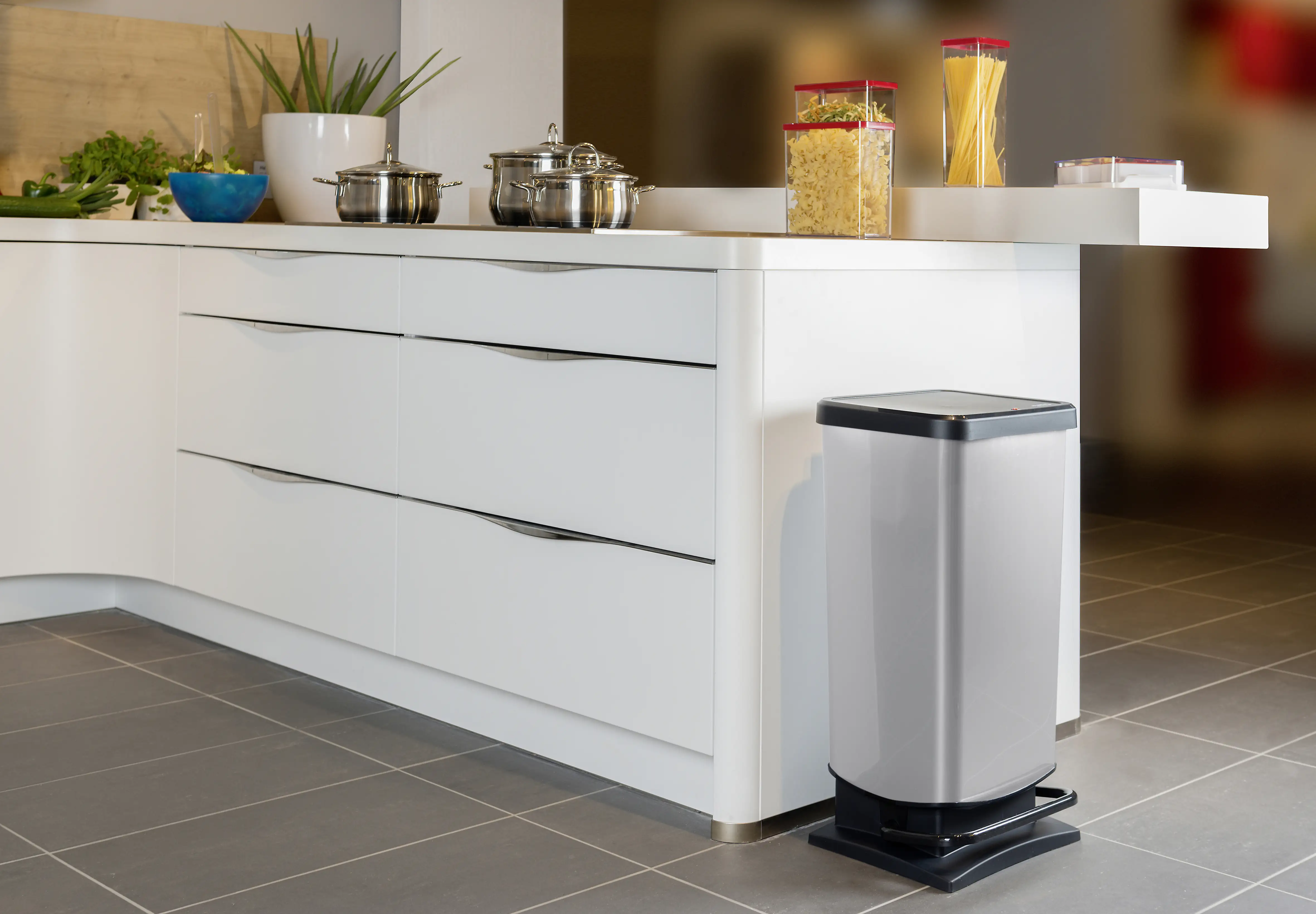 Rotho Treteimer Paso 40 L metallic silber