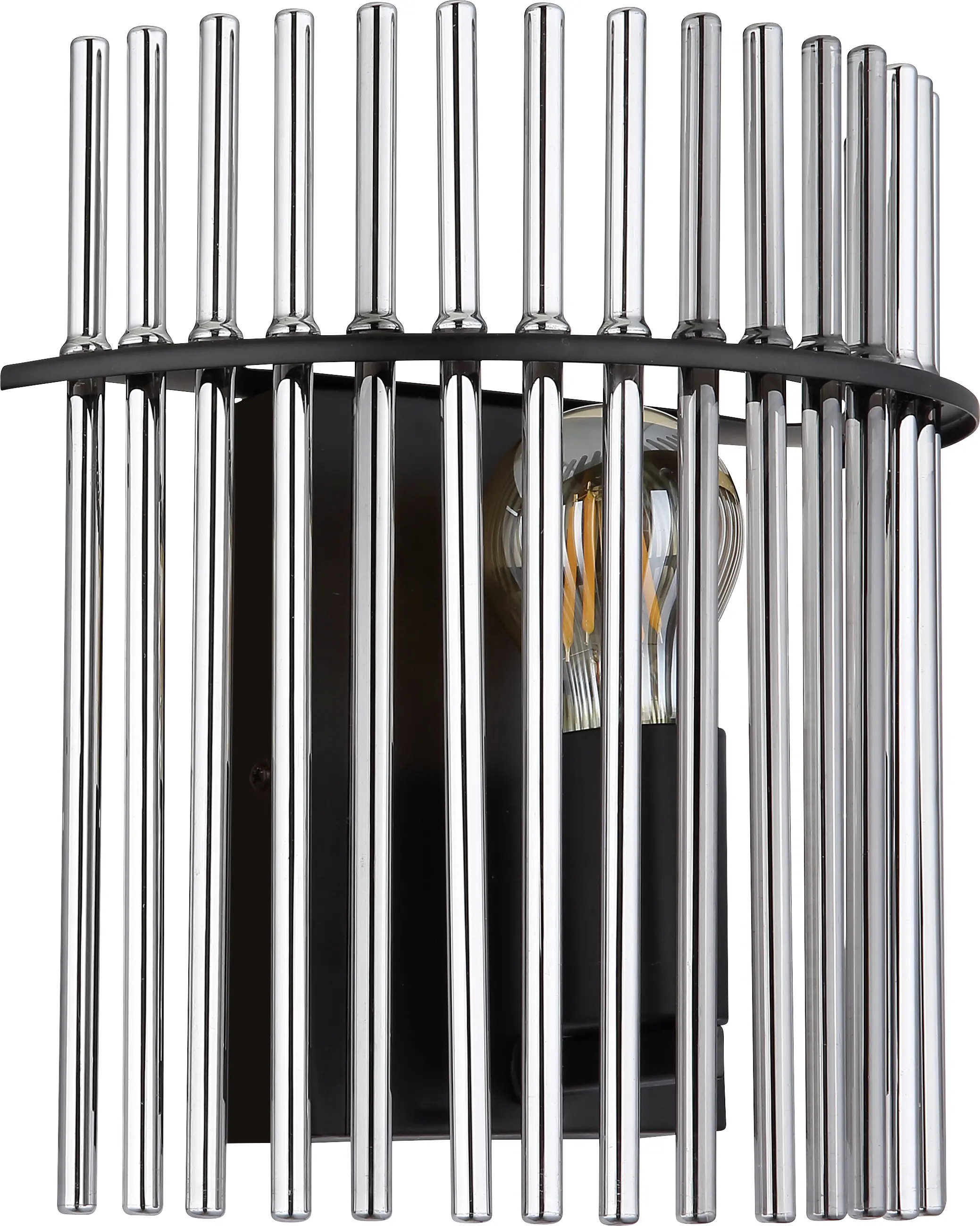 Globo Wandleuchte Gorley schwarz chrom 25 x 26 x 12,5 cm E27