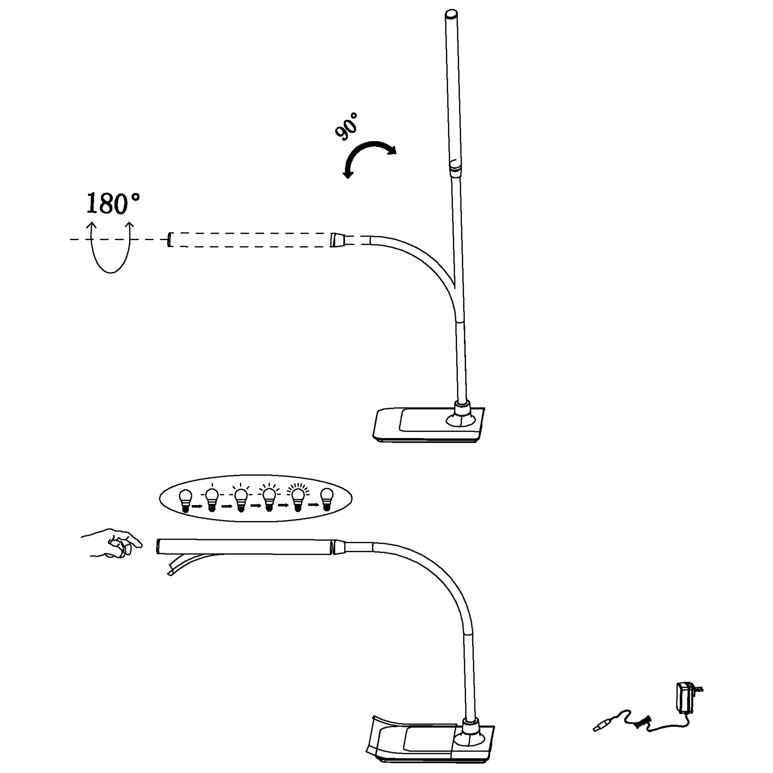 Eglo LED Tischleuchte Laroa weiß 32,5 x 12 cm dimmbar, neutralweiß