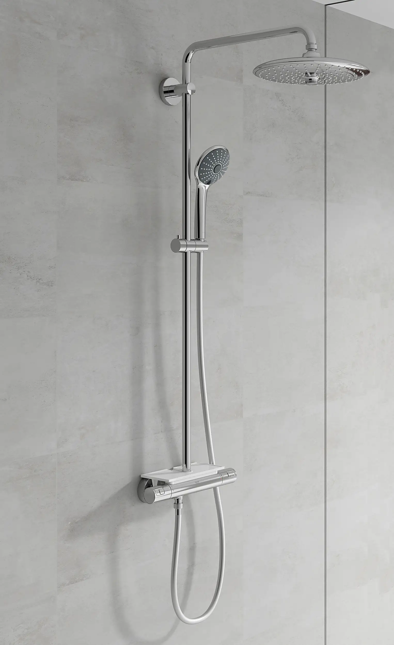 Grohe Kopfbrausesystem Vitalio Joy 260 verchromt, Aufputz-Thermostat mit Aquadimmer Funktion