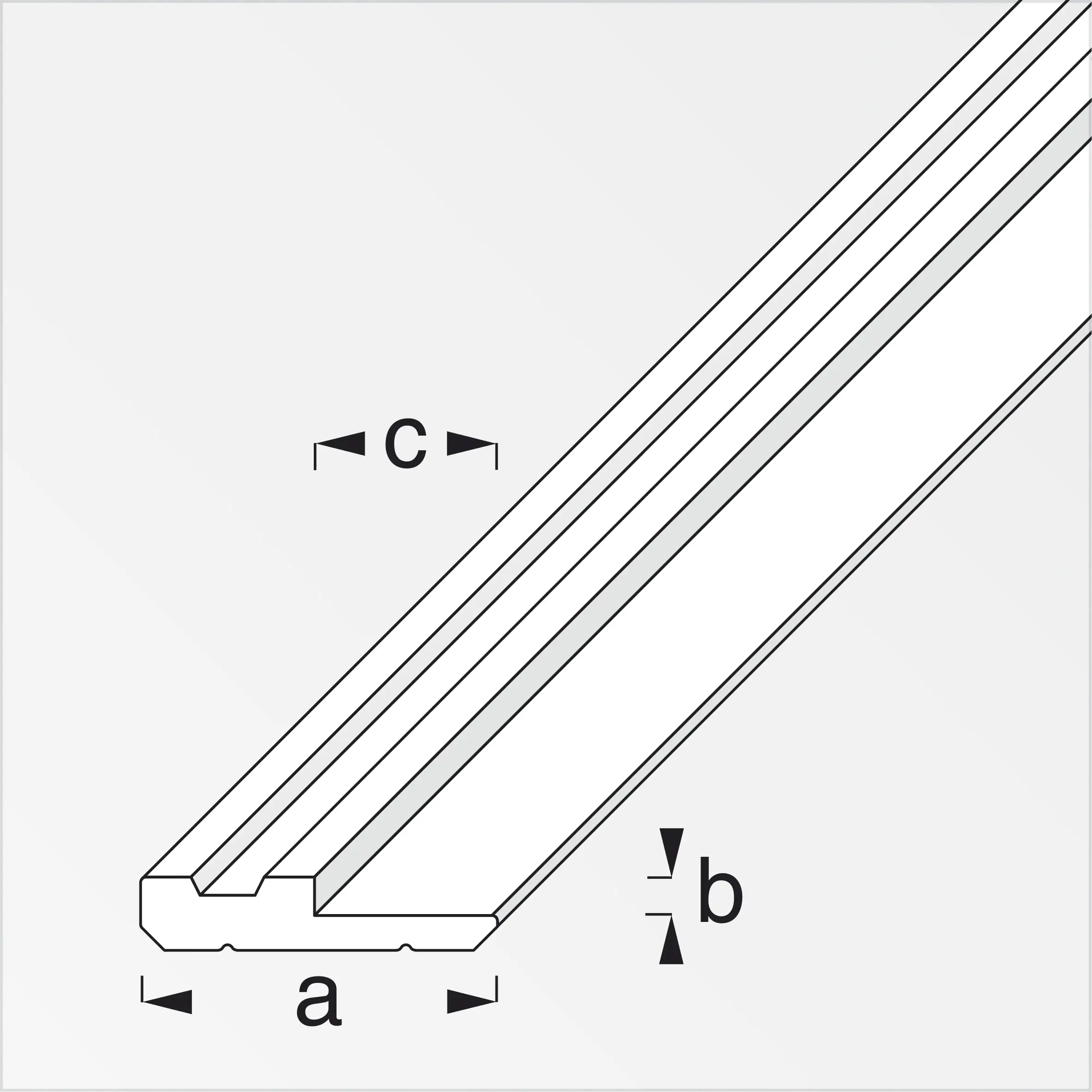 alfer Träger-Profil, einseitig 1 m, 19.5 x 1.2 x 10 mm Aluminium roh blank