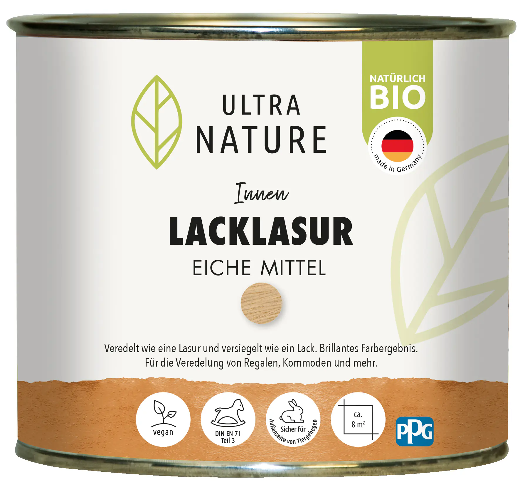 Ultra Nature Lacklasur 375 ml eiche mittel