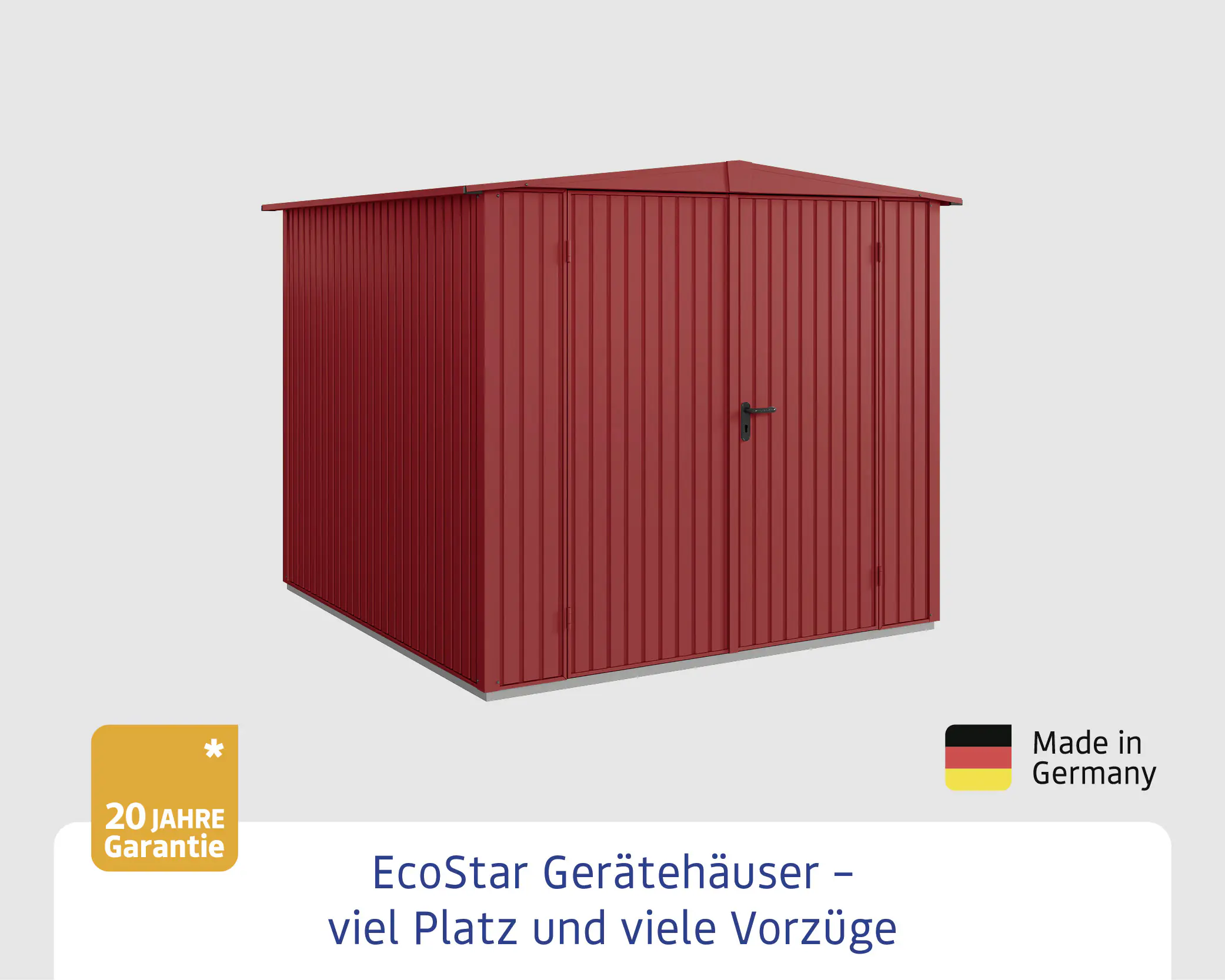 EcoStar Gerätehaus Trend-S Typ 2 258,8 x 247,7 x 216 cm purpurrot