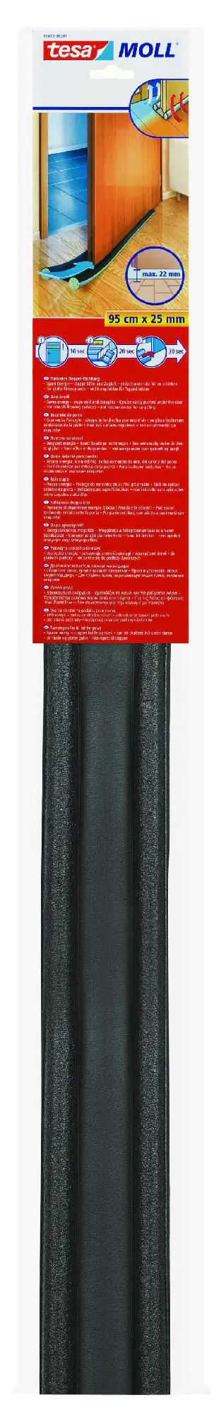 tesa Insulation Türbodendoppeldichtung grau, 95 cm x 25 mm