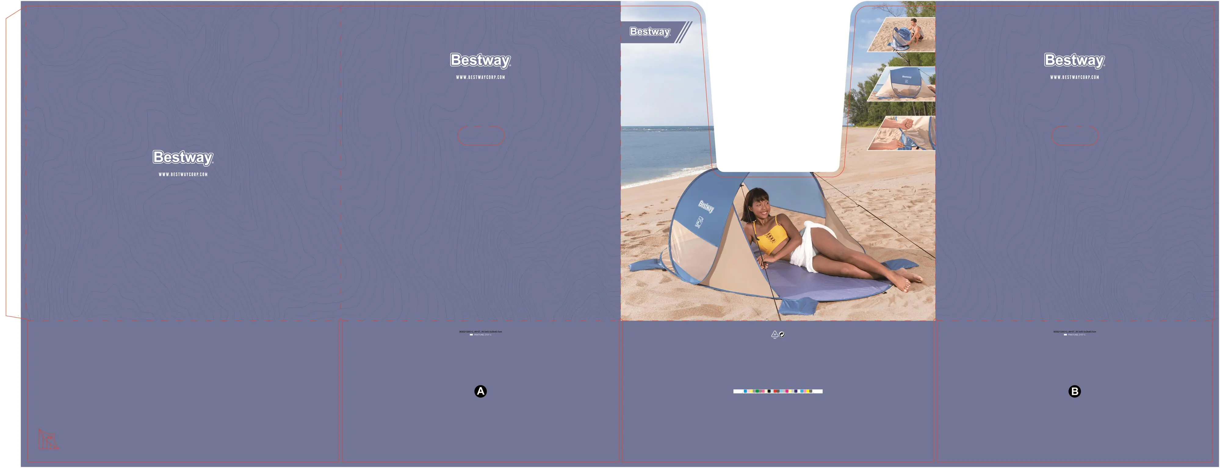 Bestway Zelt Strandmuschel Beach Quick 2 blau 200 x 120 x 90 cm