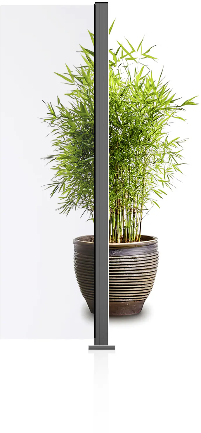 Ambiente Glaszaun Erweiterungsset Klarglas 187 x 55,7 cm grau