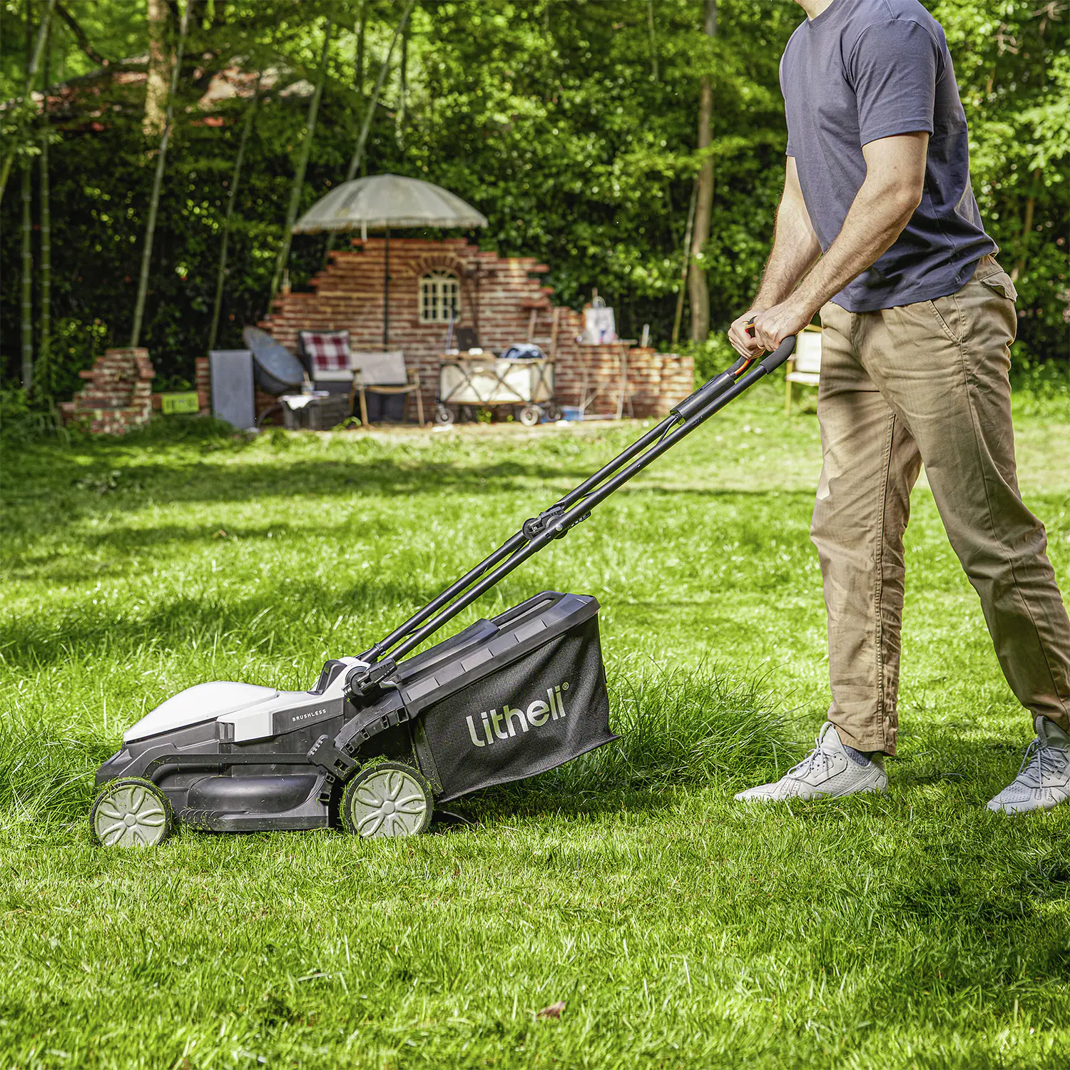Litheli Akku Rasenmäher Handy+ 20V, 33 cm Schnittbreite inkl. 1 SE-Akku 4 Ah