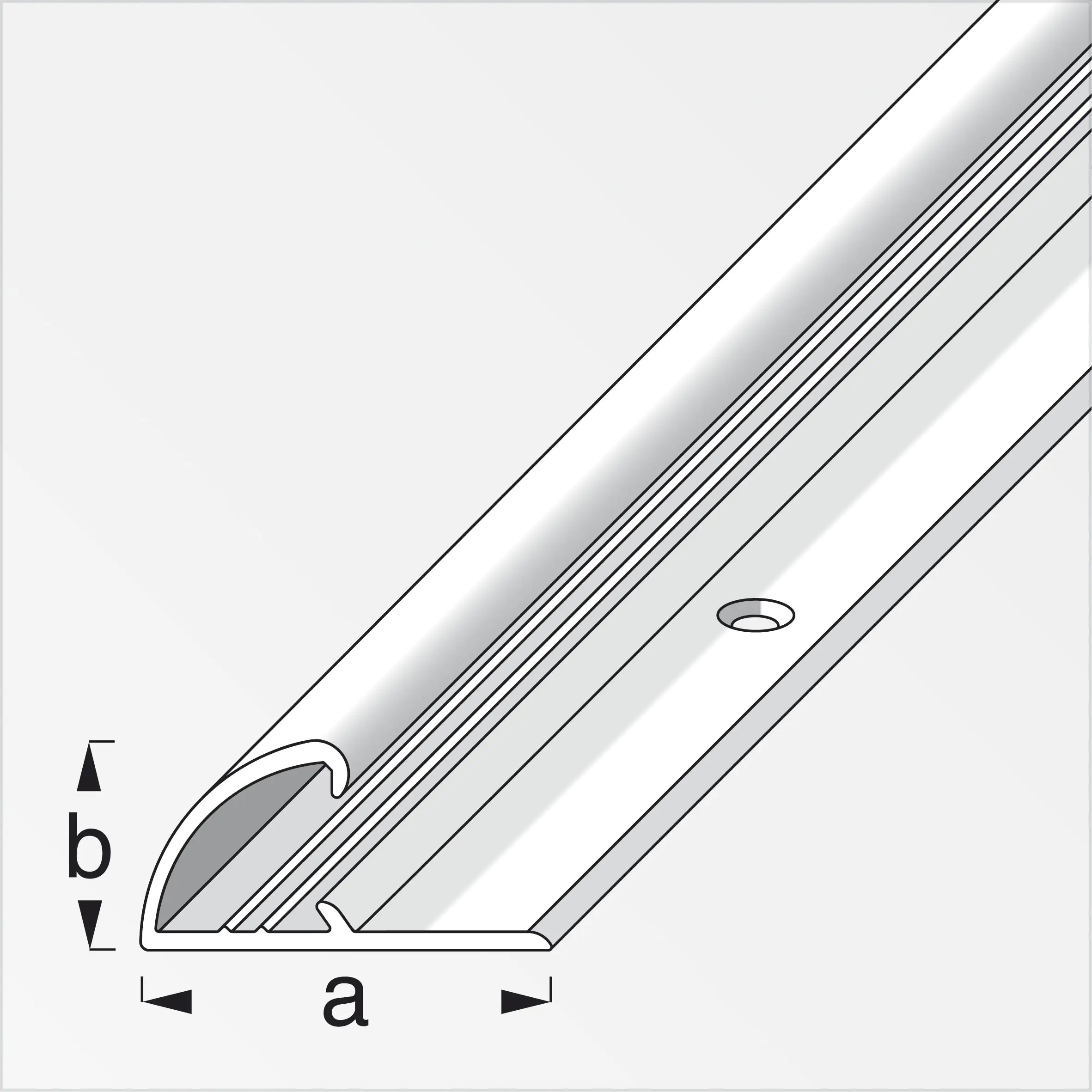 alfer Einfassprofil 1 m, 26 x 13 mm Aluminium eloxiert silber