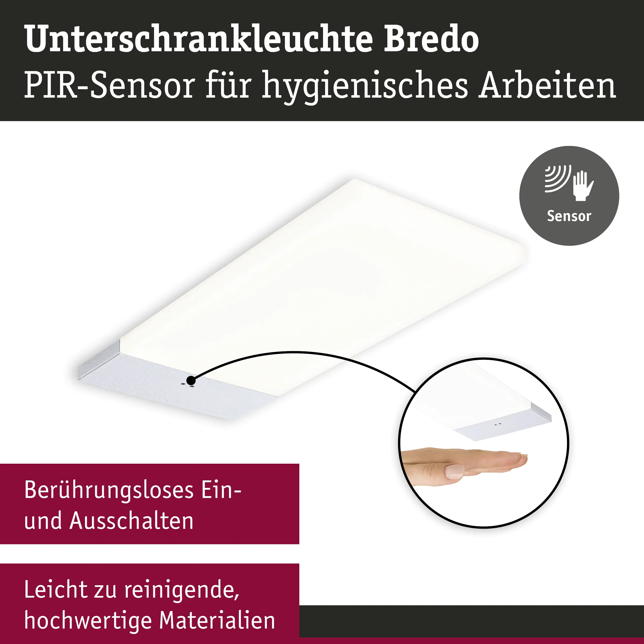 Paulmann LED Unterbauleuchte Bredo silber warmweiß 3er Set