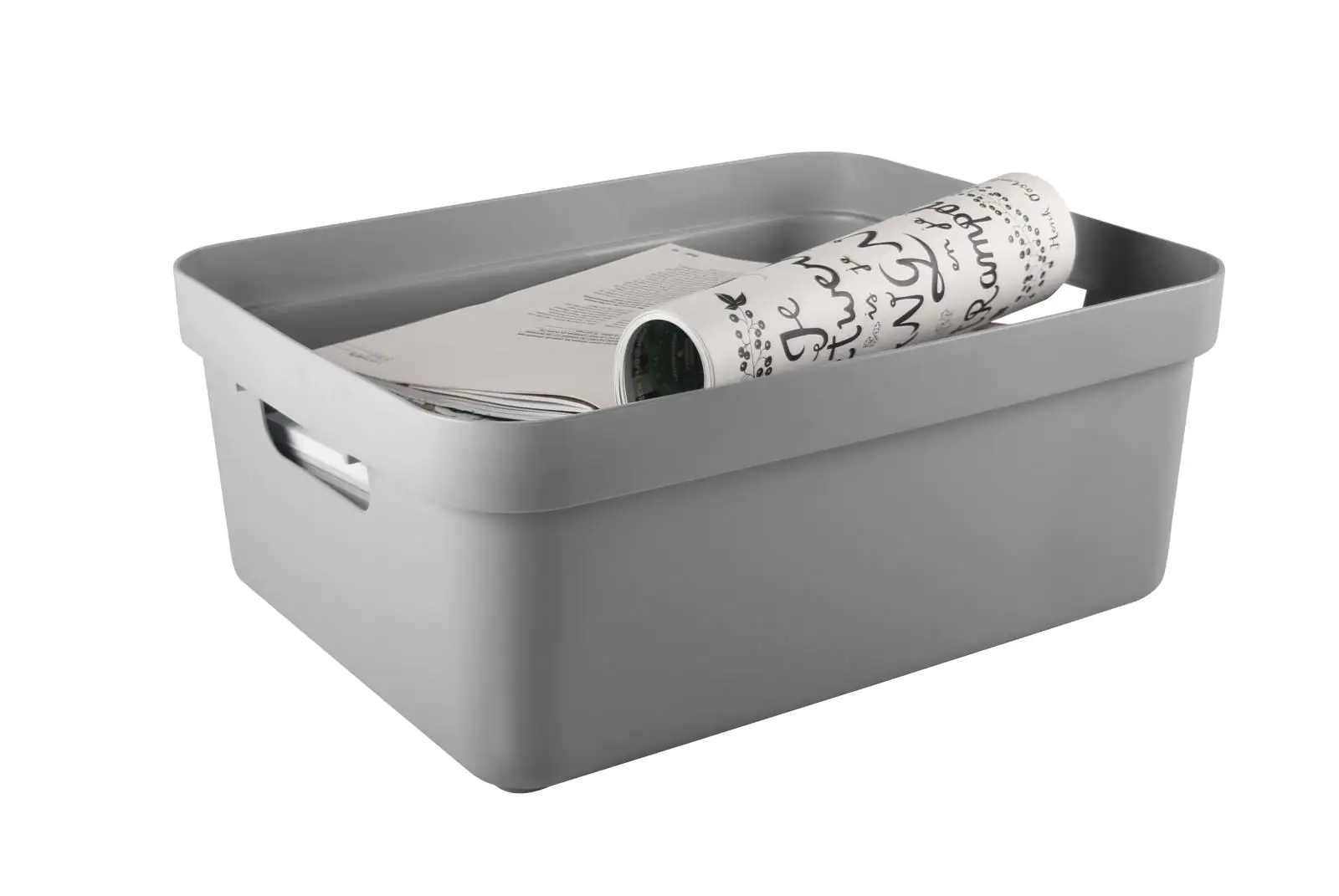 Sunware Aufbewahrungsbox Sigma Home mit Griffen 45,3 x 35,4 cm 24 L hellgrau