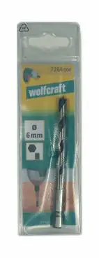 Wolfcraft Holzspiralbohrer CV Sechskant-Schaft 7261000 Ø 3 mm Sechskant