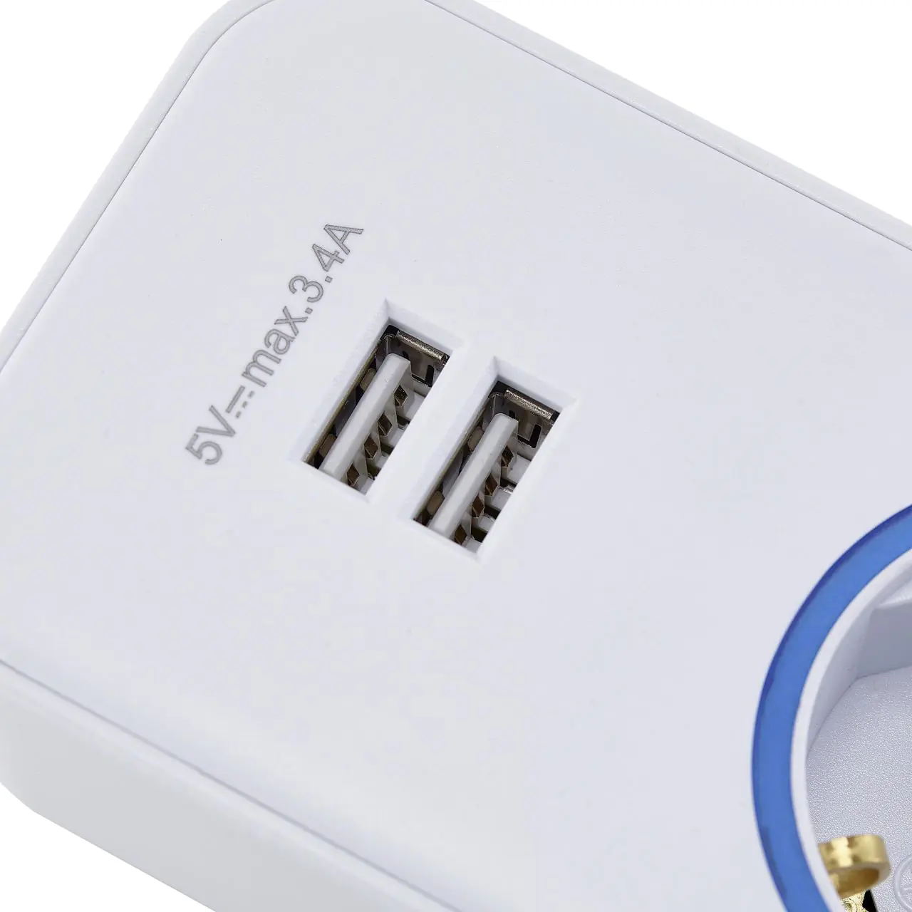 Blaupunkt Steckdosenleiste 4-fach 2m 2 x USB Anschlüssen, Touch-Schalter
