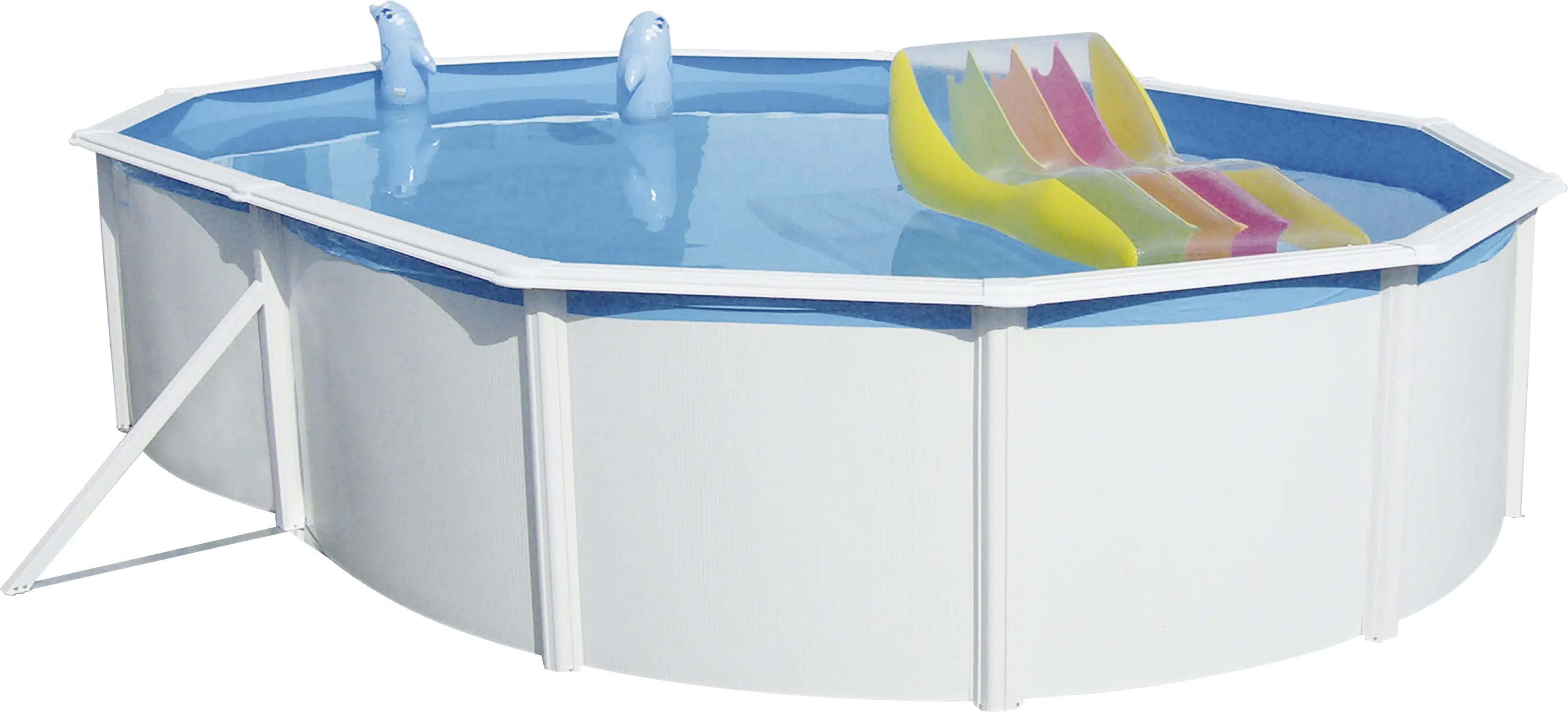 Steinbach Stahlwandpool Set Nuovo weiß, 730 x 366 x 120 cm