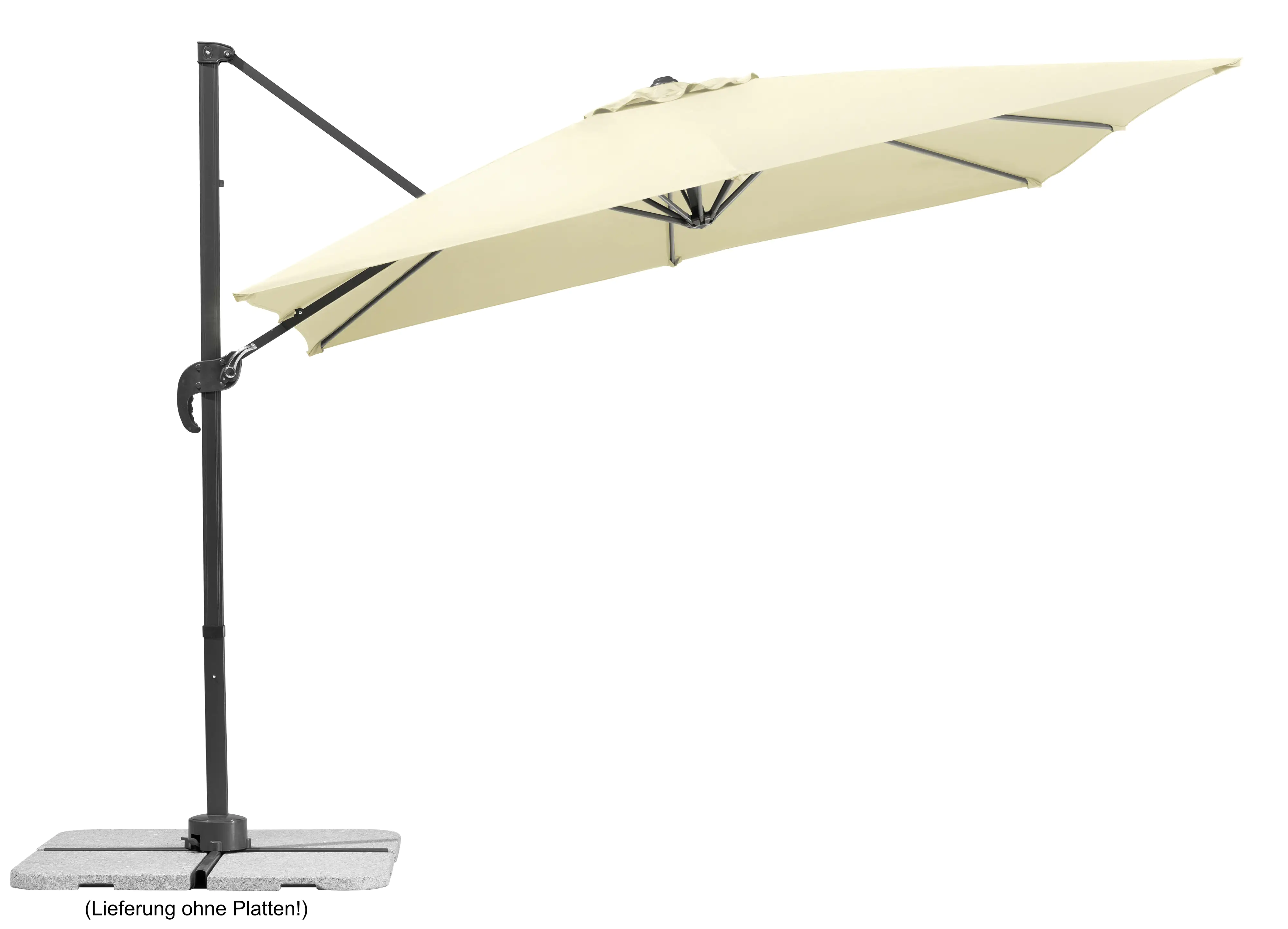 Schneider Ampelschirm Rhodos Junior natur 270 x 270 cm inkl. Sonnenschirmhülle