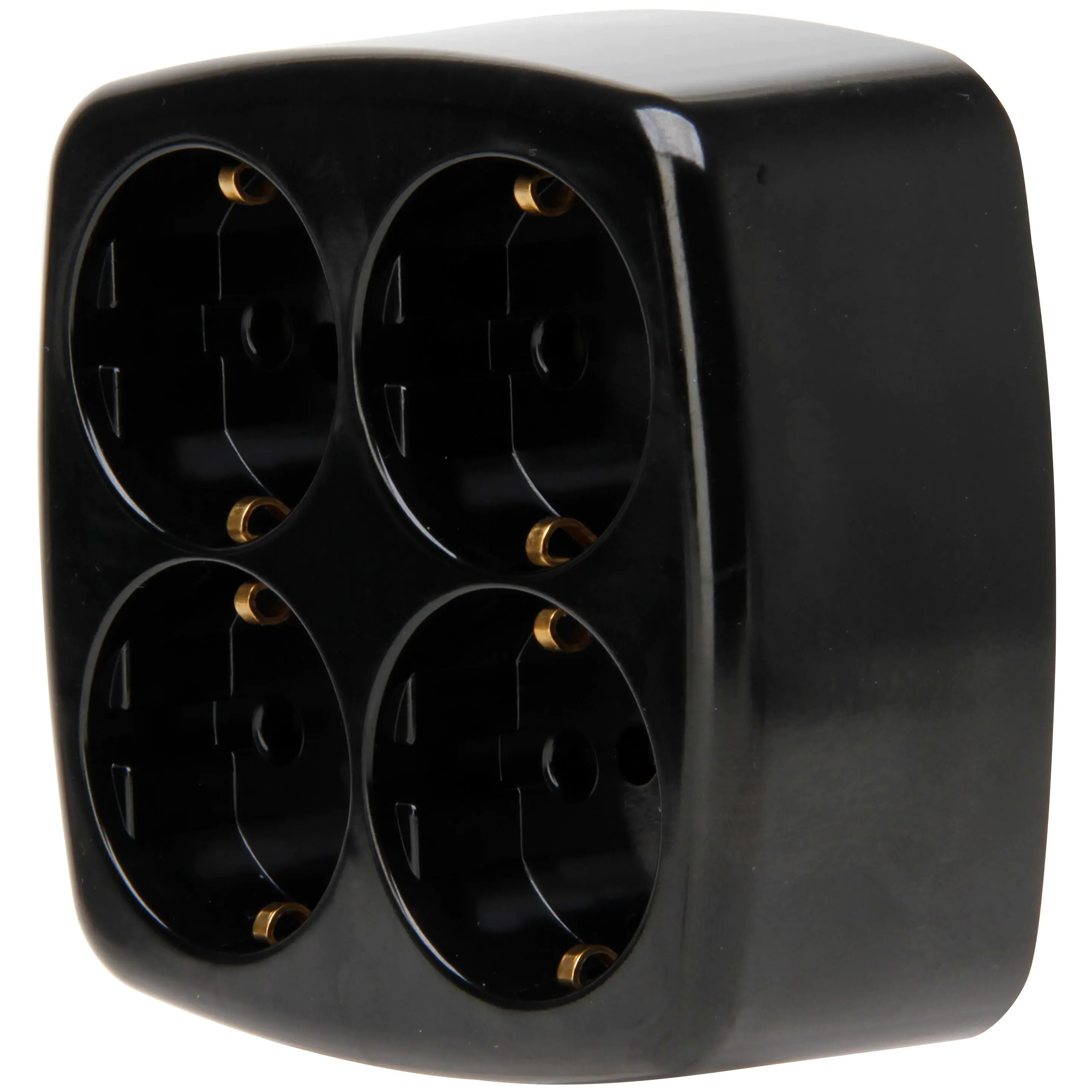 Kopp 4-fach Steckdose ohne Kabel schwarz