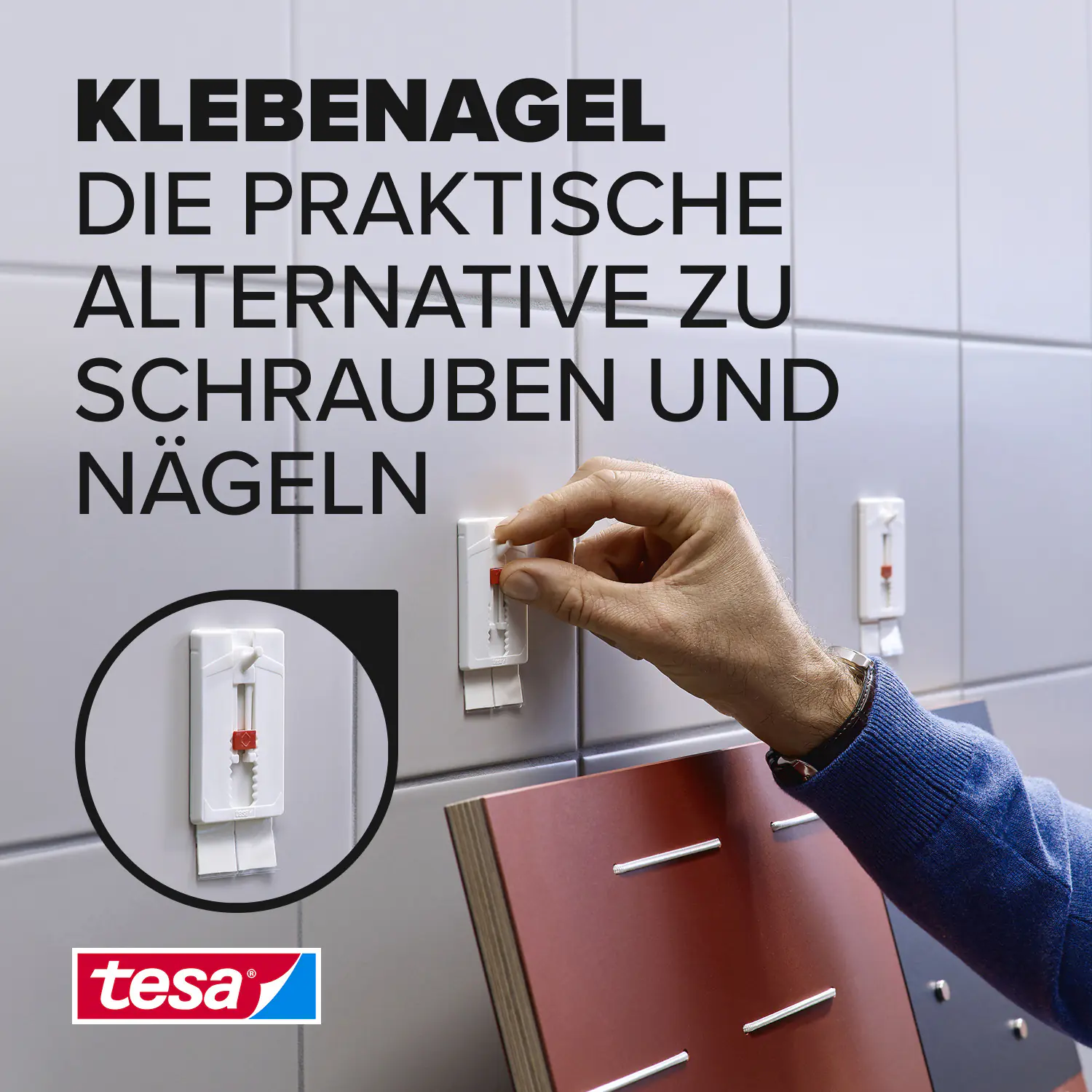 tesa Klebenagel Traglast 4 kg, 2 Stück