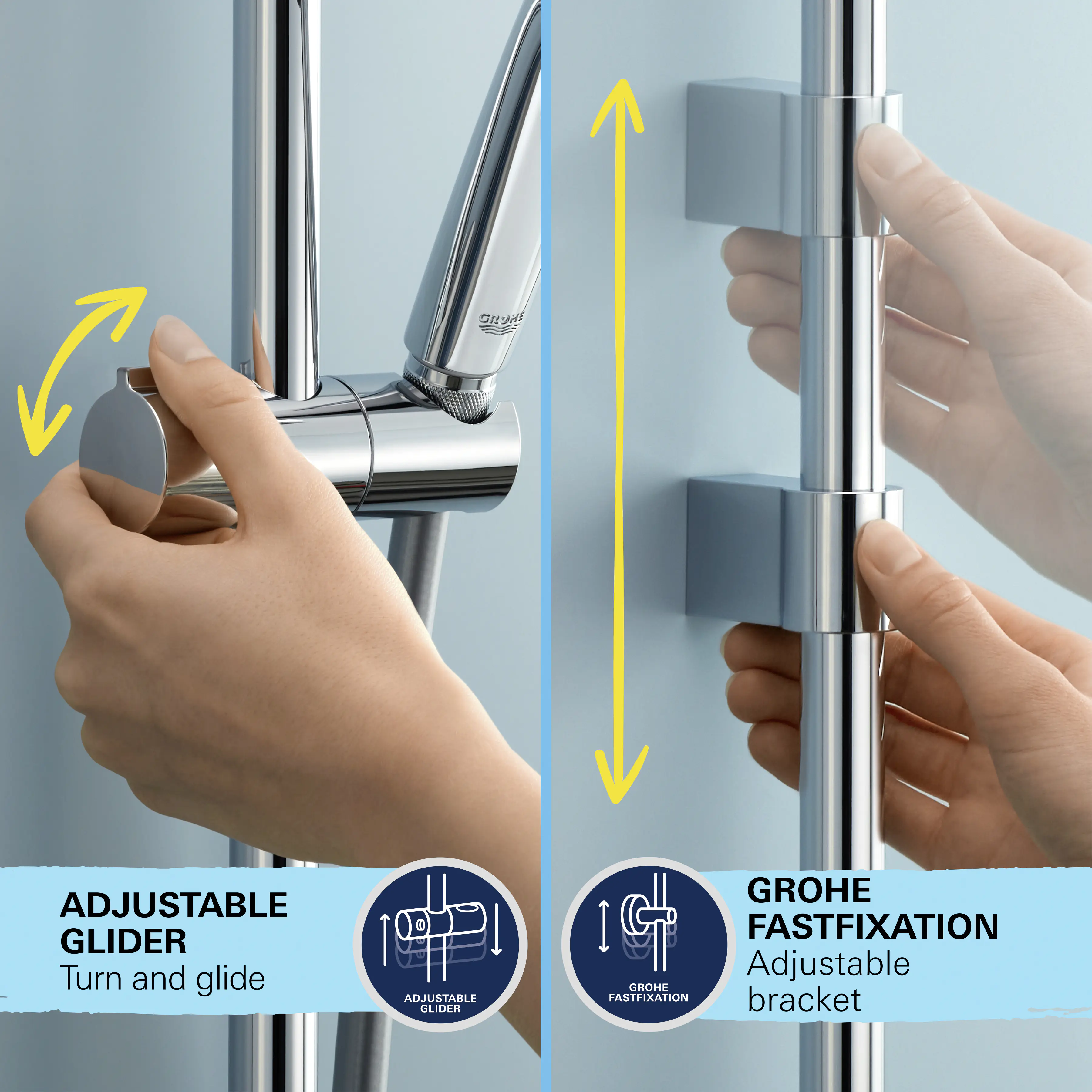 Grohe Brausestange 3 Strahlarten Vitalio Comfort 110 chrom 60 cm