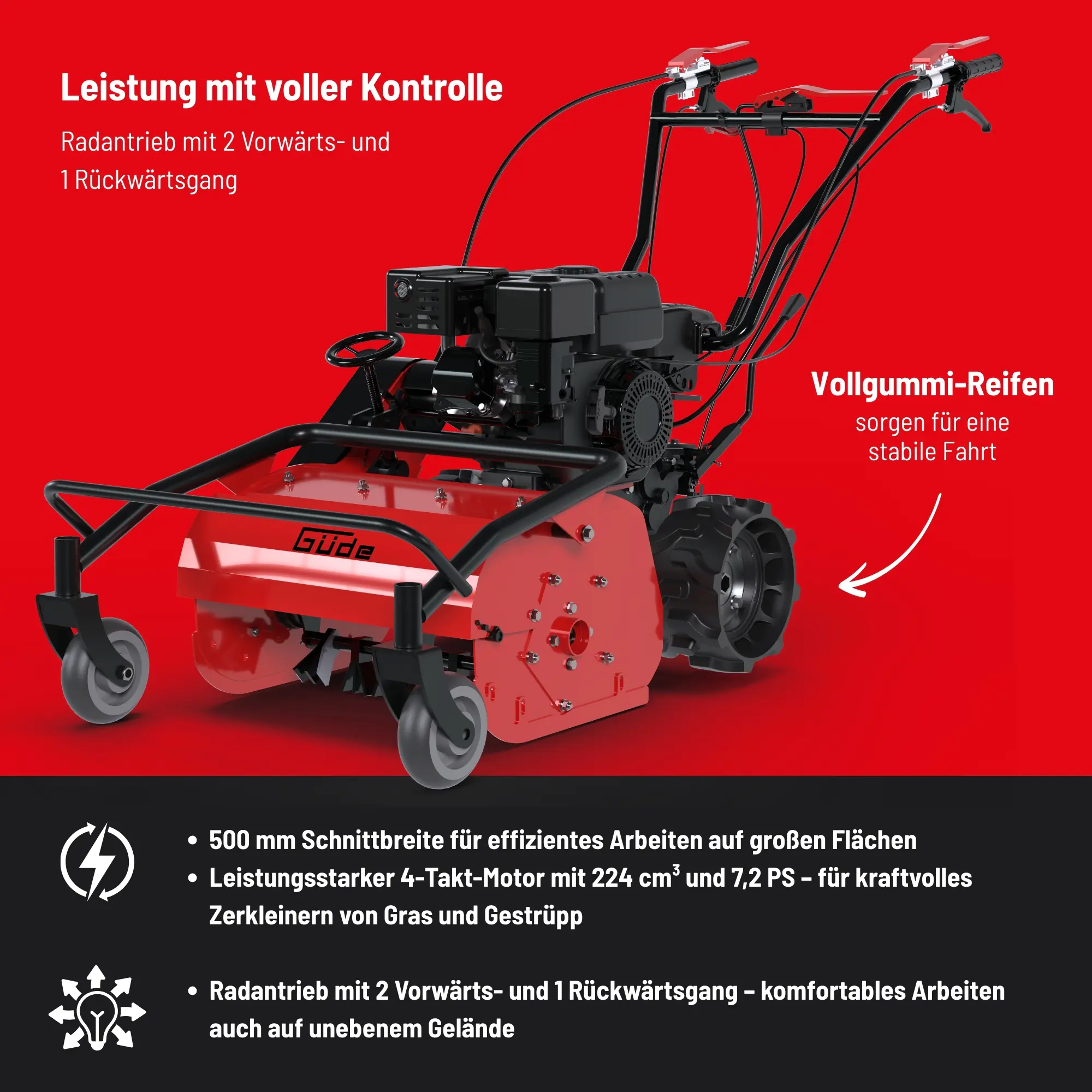 Güde Benzin Schlegelmulcher Q9 GSM 500 Schnittbreite 50cm