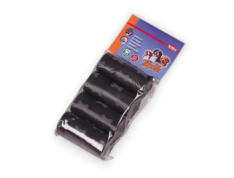 Nobby TidyUp Kotbeutel mit Knochendruck schwarz, 4 Rollen á  15 Beutel