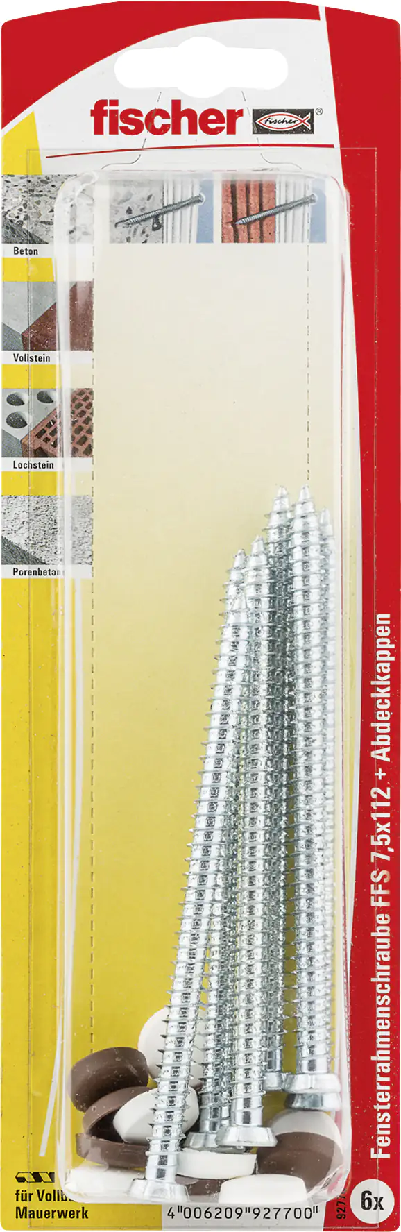 Fischer Fensterrahmenschrauben 7.5 x 112 mm TX 30 - 6 Stk.