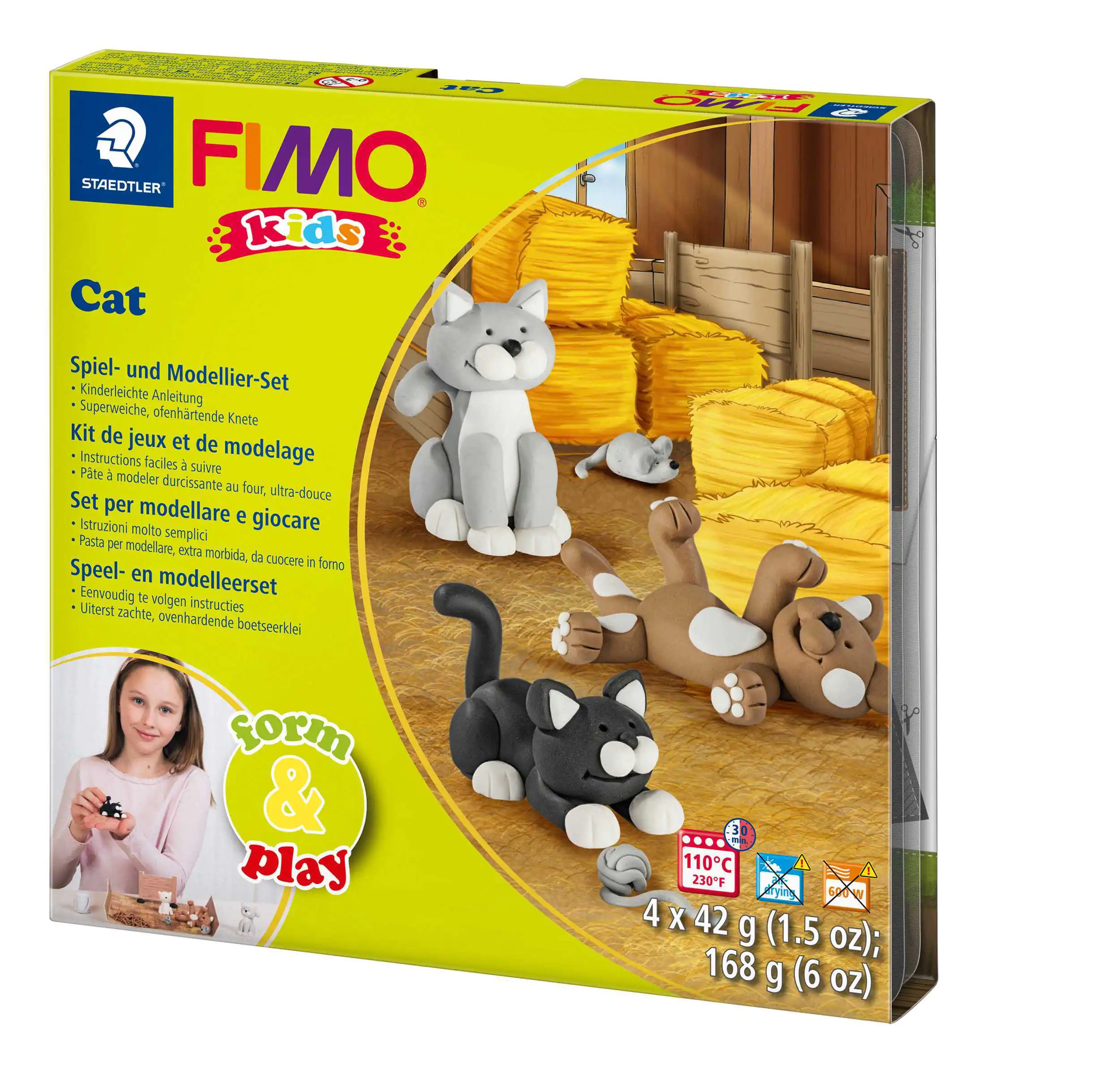 Fimo Modelliermasse kids form & play cat