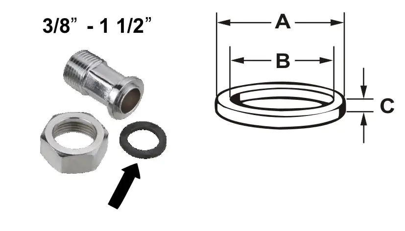 Cornat HD-Dichtung für Überwurfmutter 1/2", Maß: 22 x 28 x 2 mm