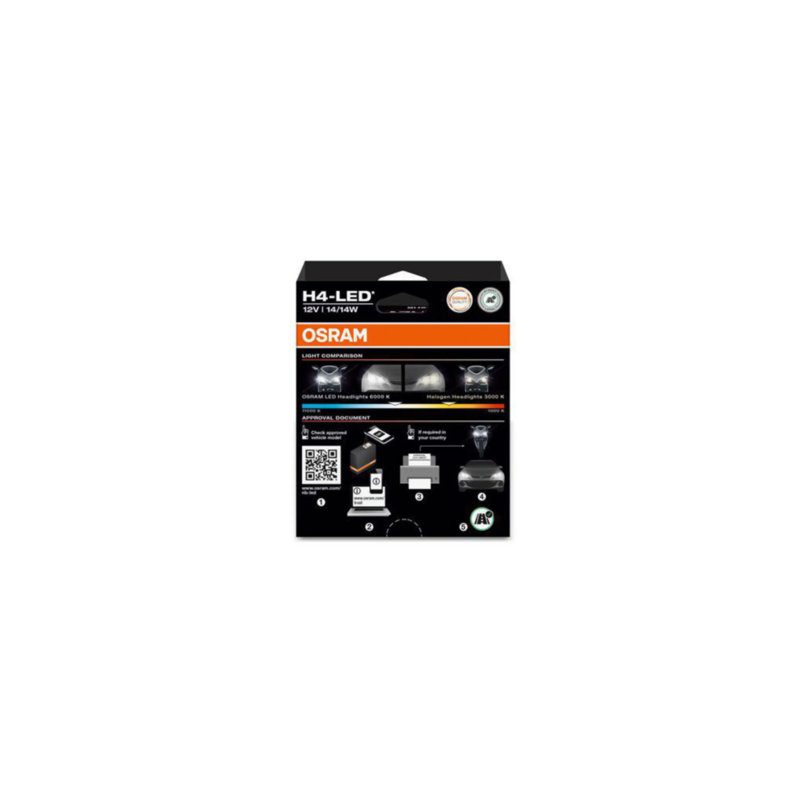 Osram Scheinwerferlampe H4 Night Breaker LED Speed 450 2 Stück