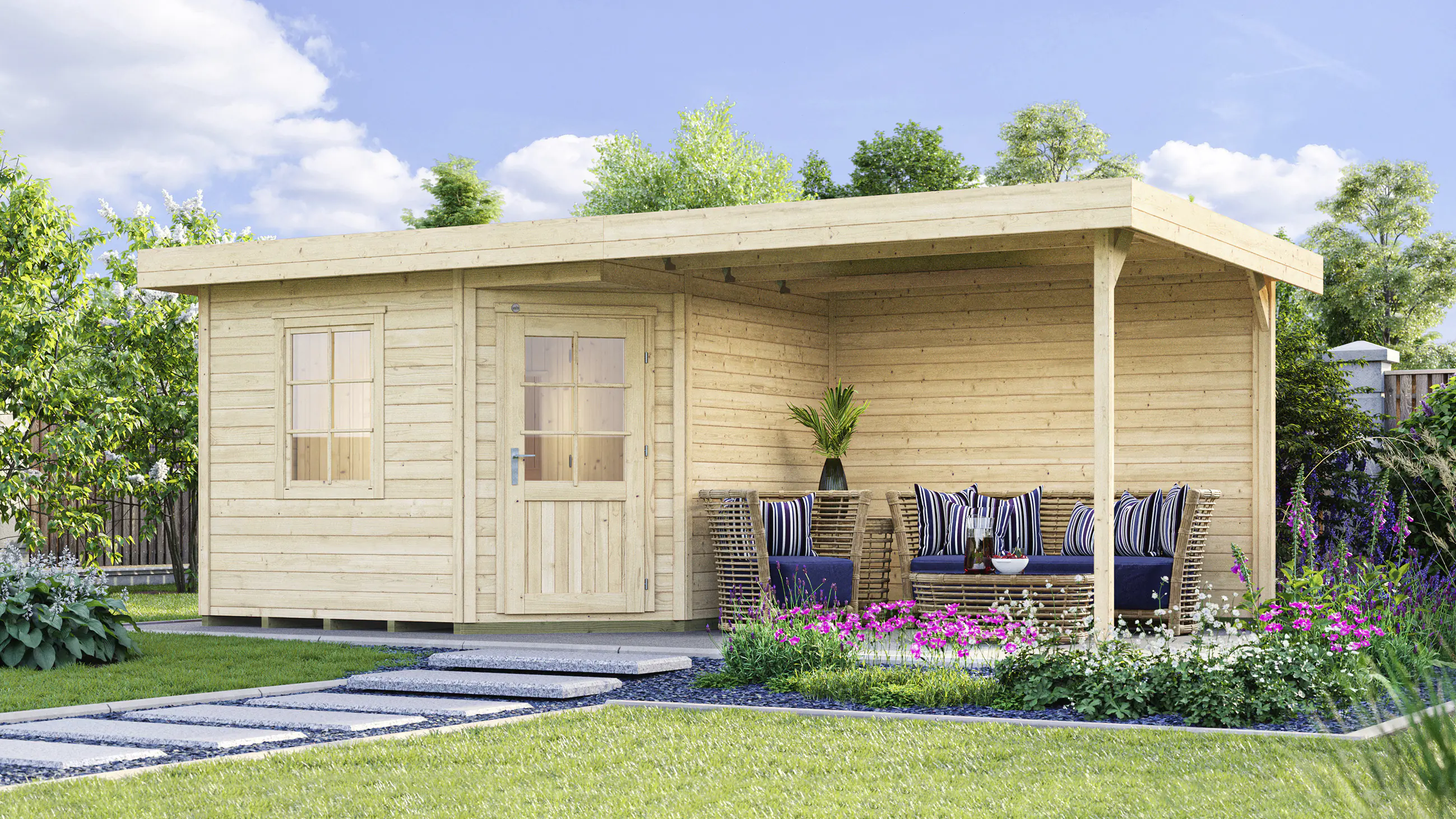 Weka Gartensauna Salo 17,91 m² natur 