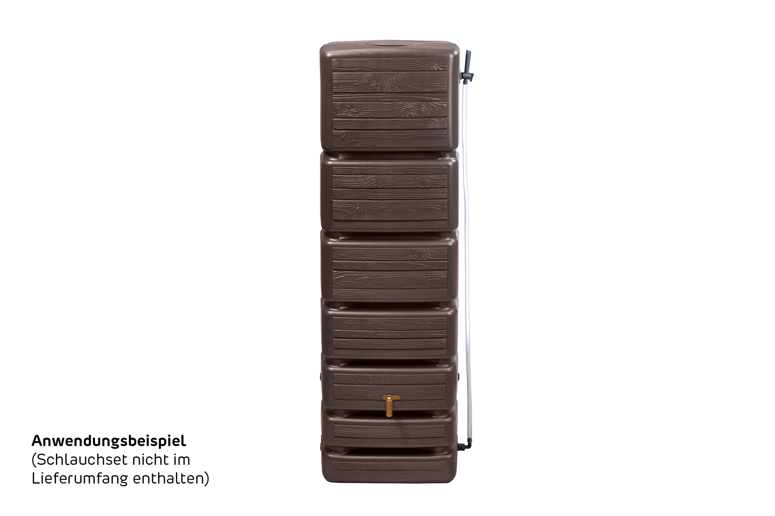 4rain Regenwasser-Wandtank Slim Wood Decor darkwood 350 L