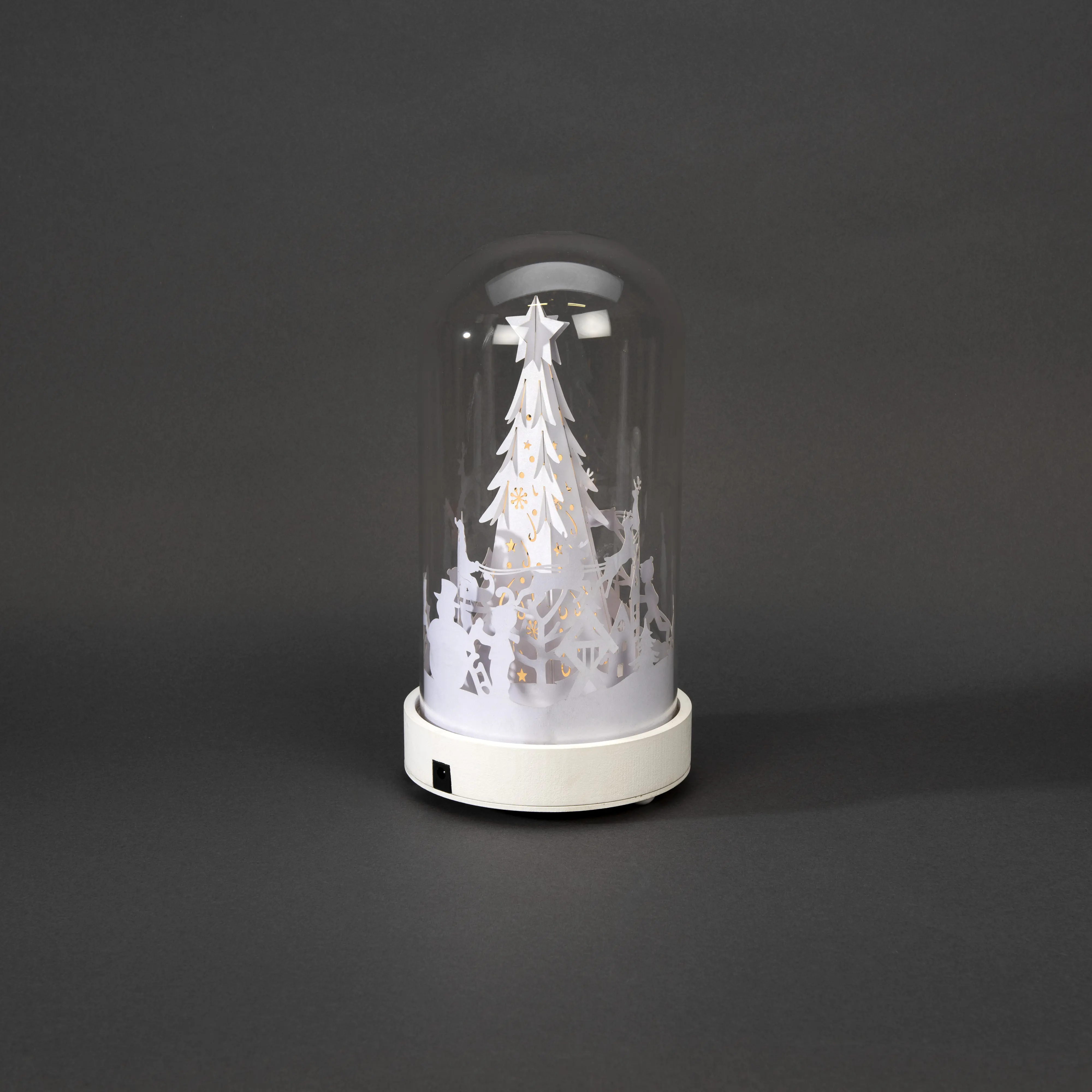 Konstsmide LED Glaslaterne Weihnachtsmann rotierend 10 Dioden warmweiß