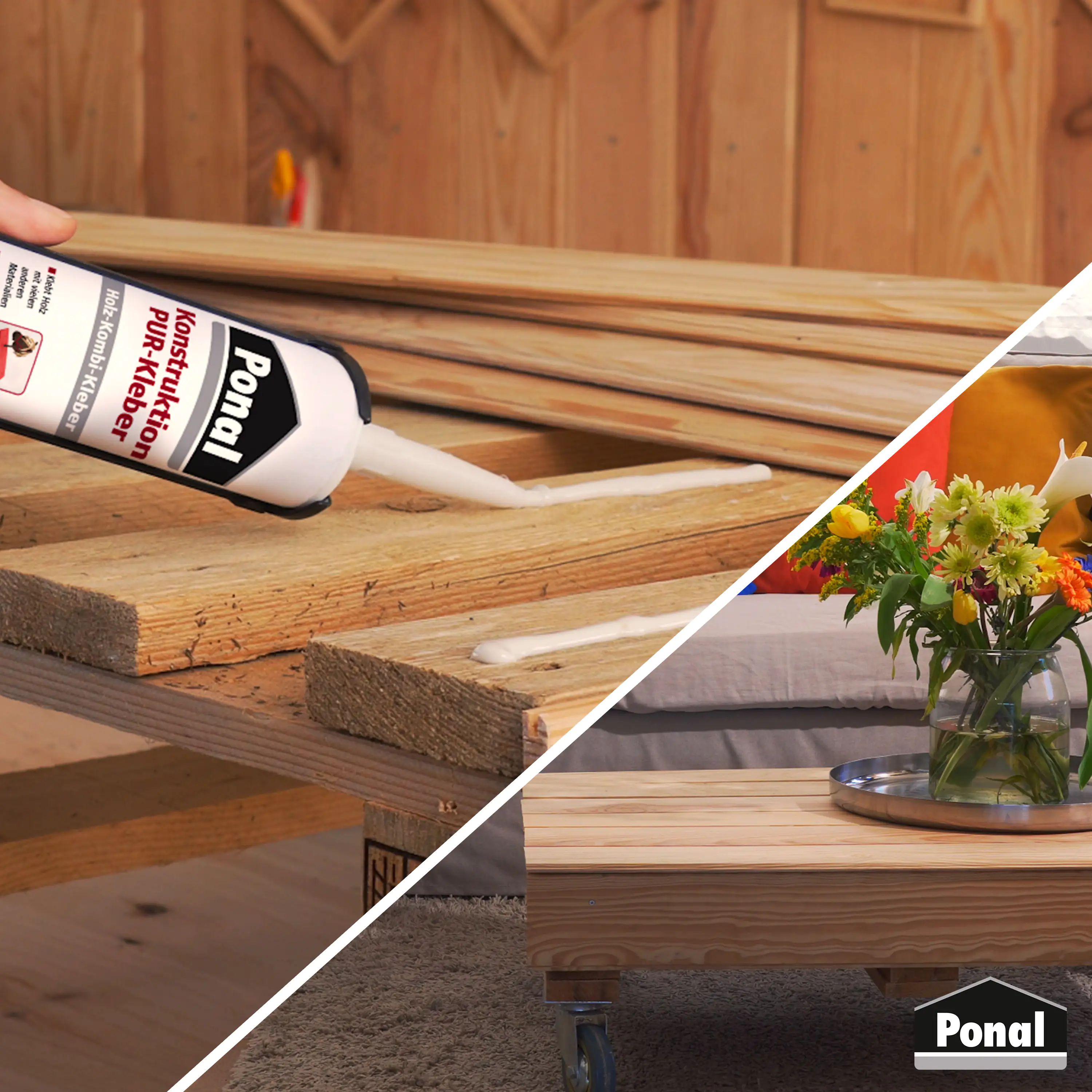 Ponal Konstruktion PUR-Kleber 530 g Kartusche, elfenbein