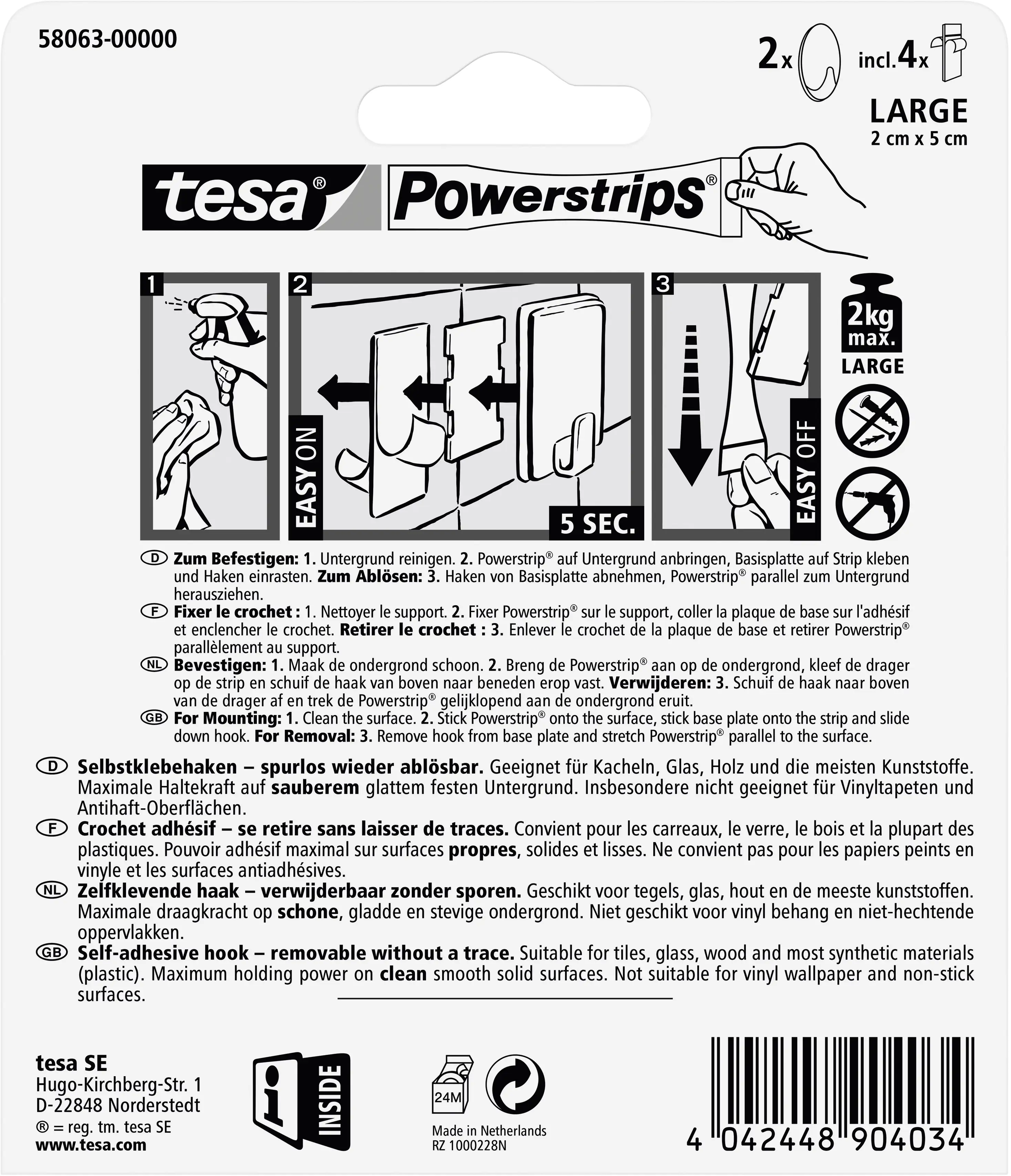 tesa Haken Powerstrip Small chrom