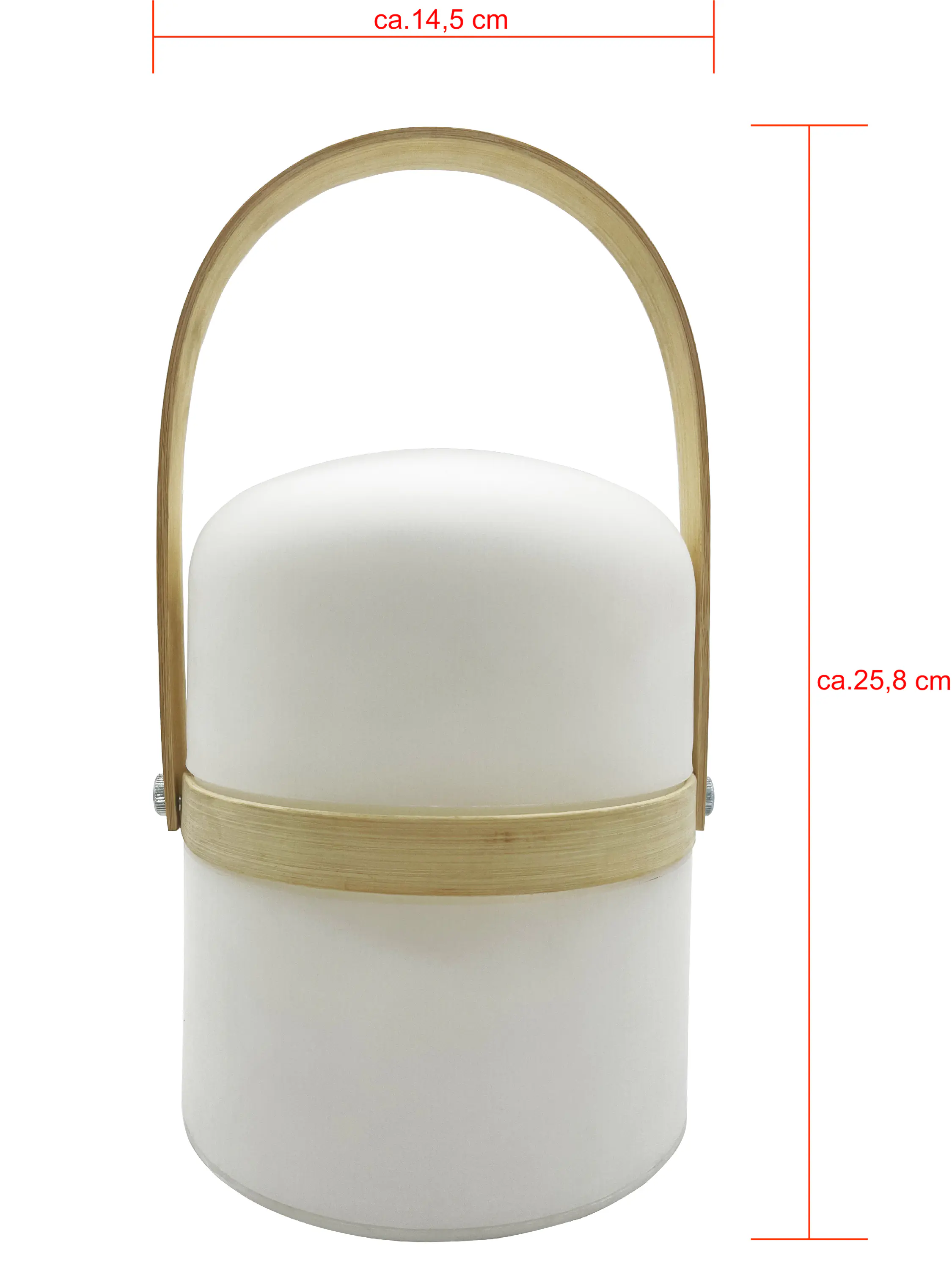 Dapo LED Akkuleuchte Hawaii mit Bambus Ring warmweiß