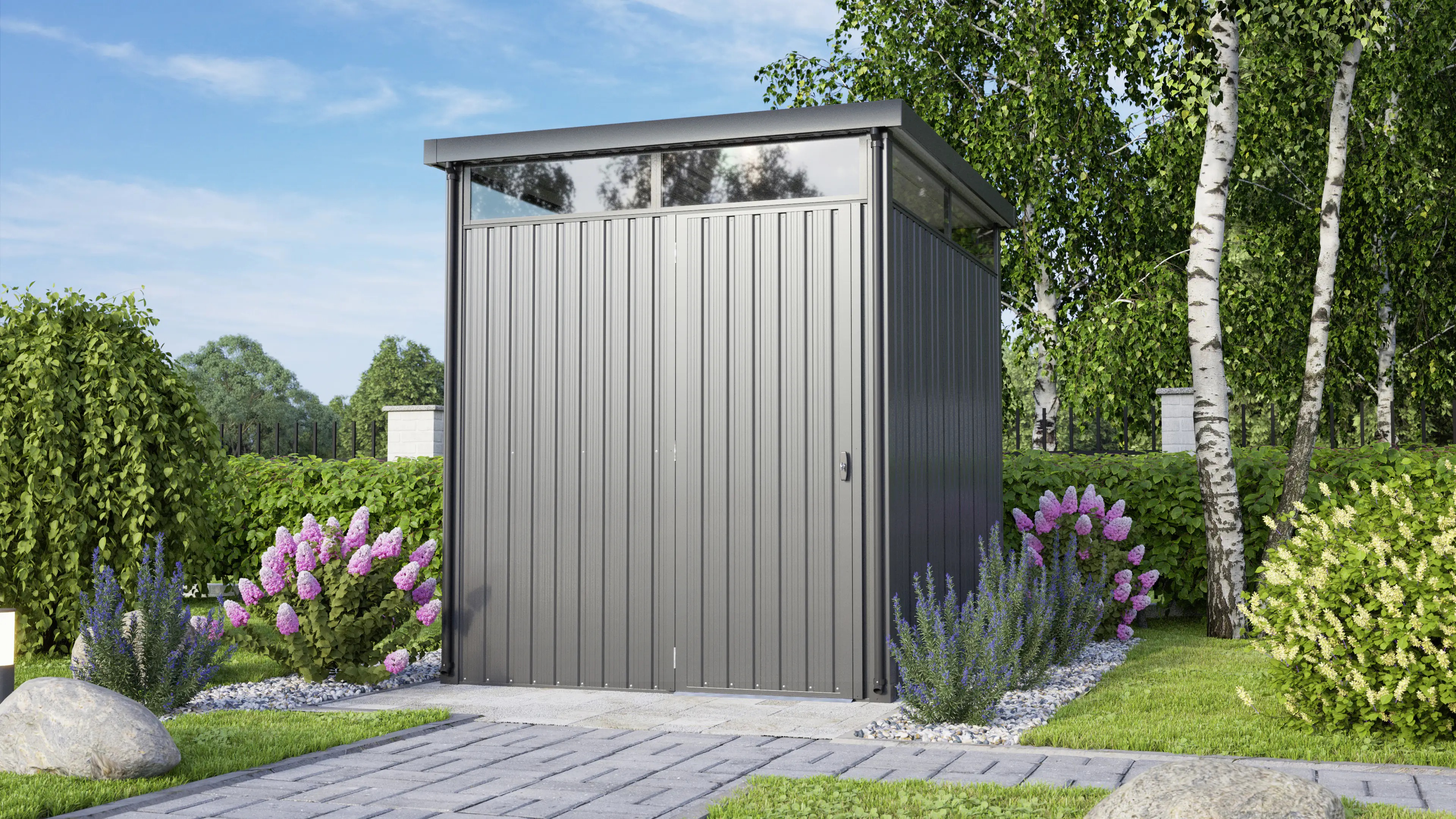Pergart Metallgerätehaus Rheinfelden 78 245 x 204 x 226 cm anthrazit