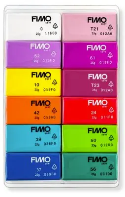 Fimo Modelliermasse Soft Colour Pack 12 x 25 g 12 Farben Brillant