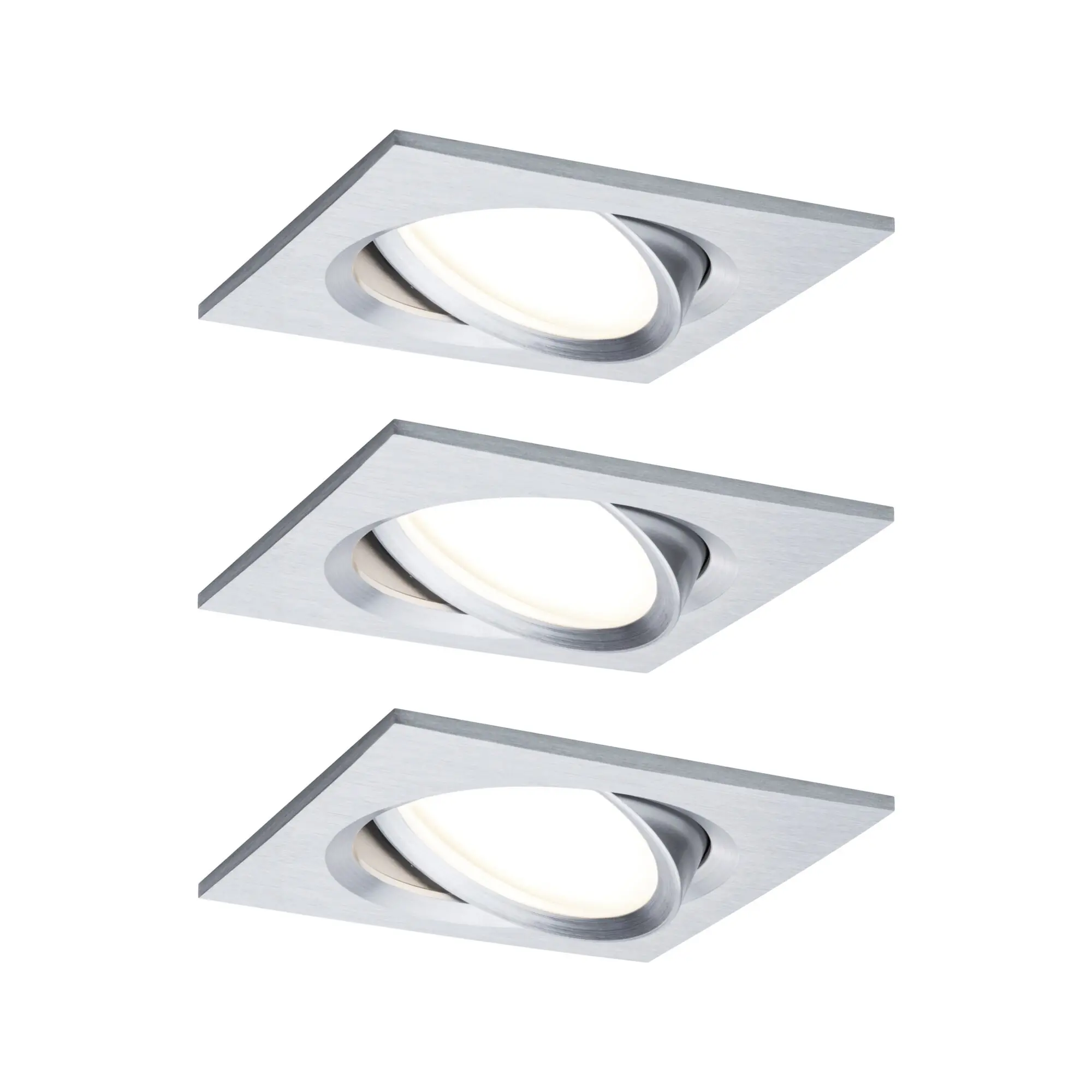 Paulmann LED-Einbauleuchte Nova Plus 8,4 cm warmweiß aluminium dimmbar 3er Set